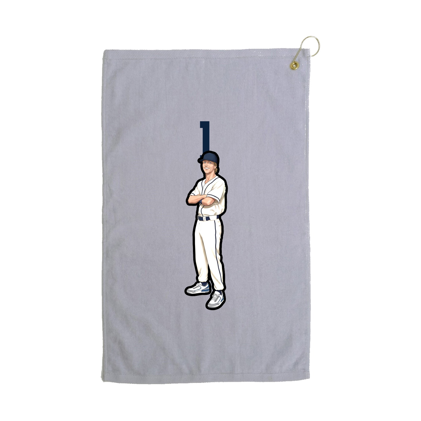 Golf Towel — Number Top in Grey