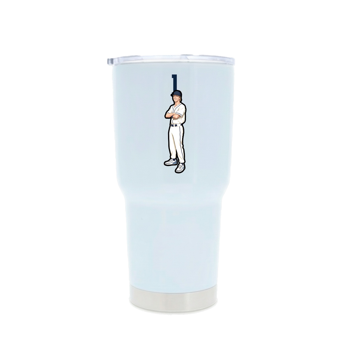 30oz Stainless Steel Tumbler — Number Top in White