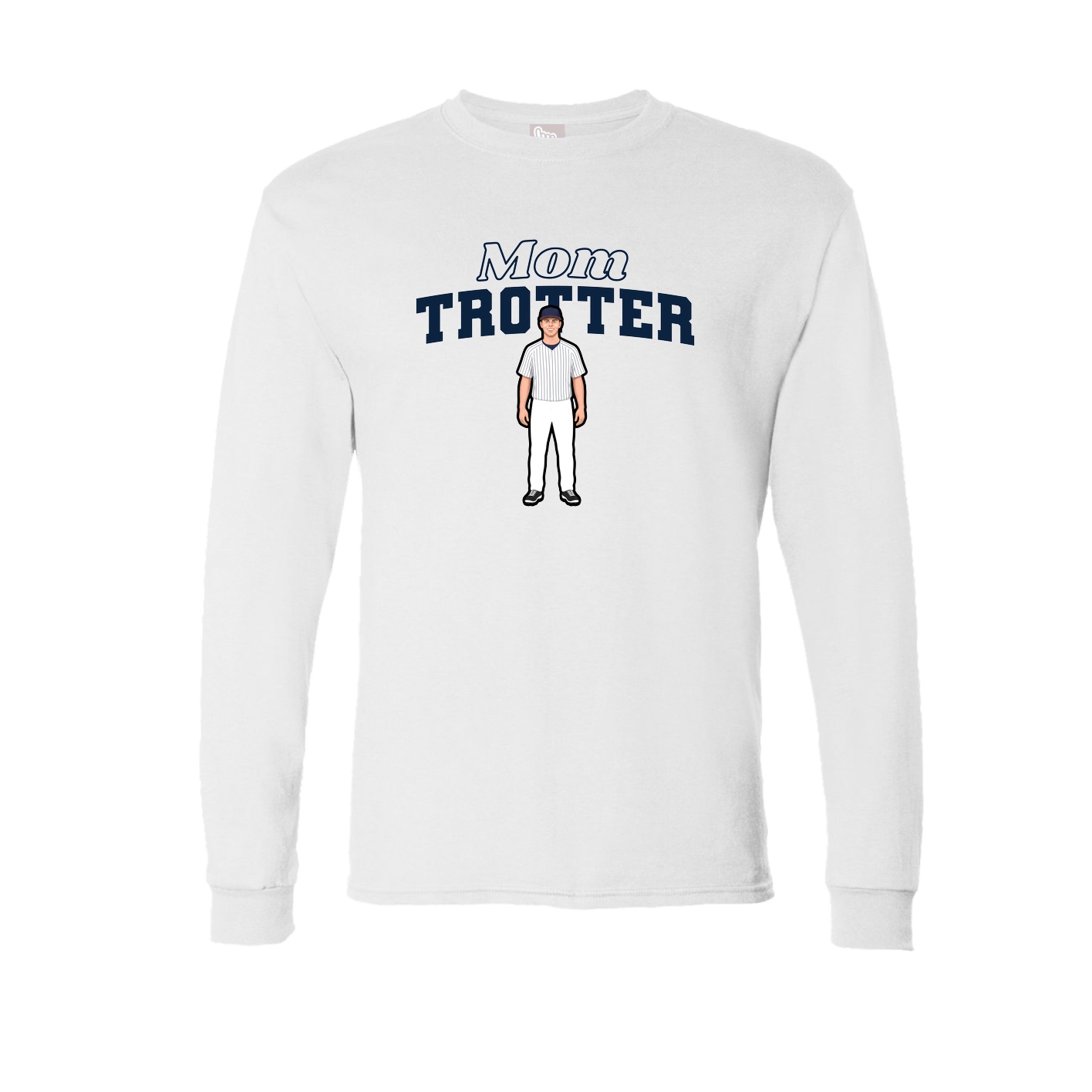 Long Sleeve Tee — Mothers Day Block in White