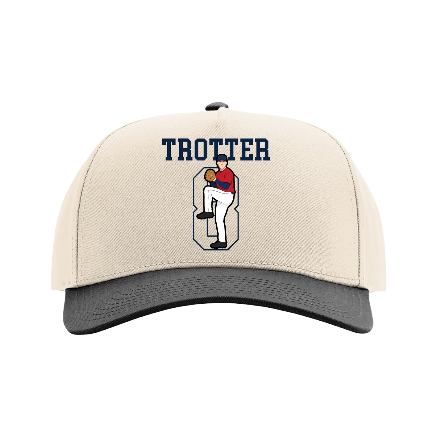 Full Fabric Five-Panel Champ Cap — Shirsey in Cream/Black