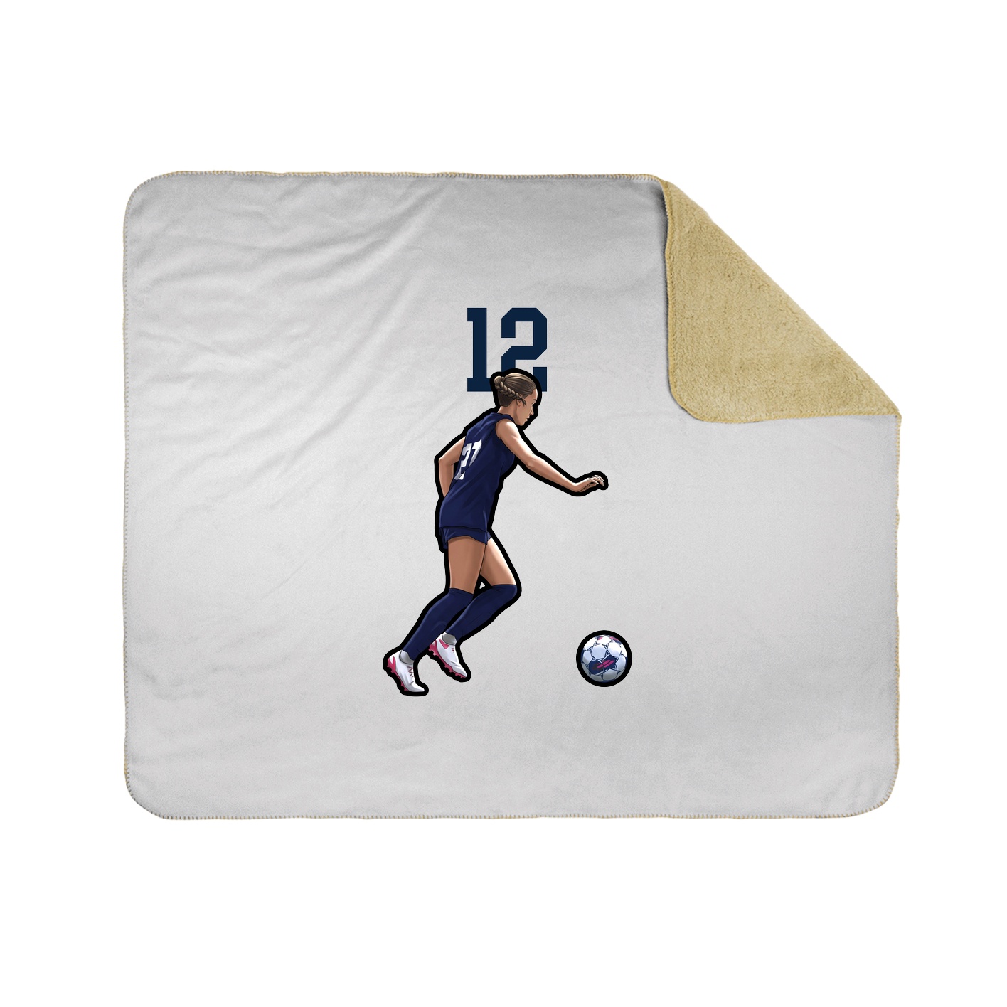 Throw Blanket — Number Top in White