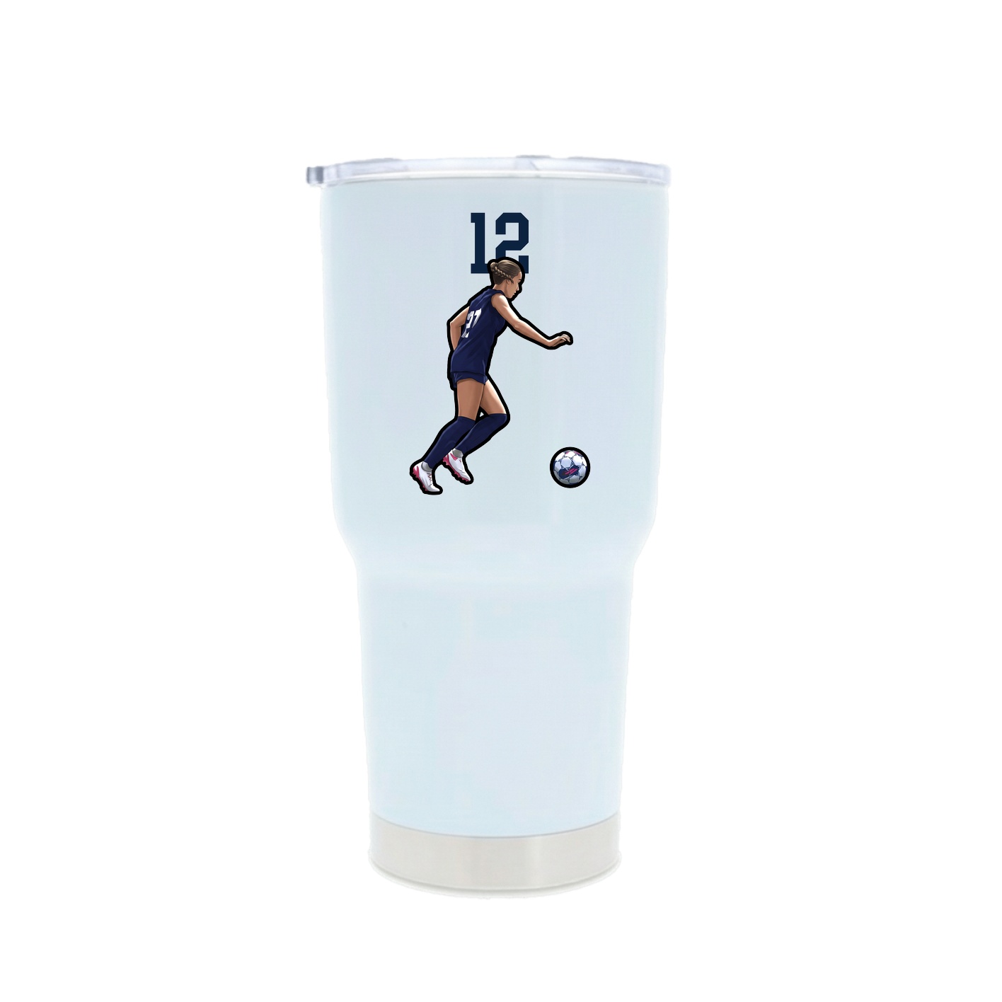 30oz Stainless Steel Tumbler — Number Top in White