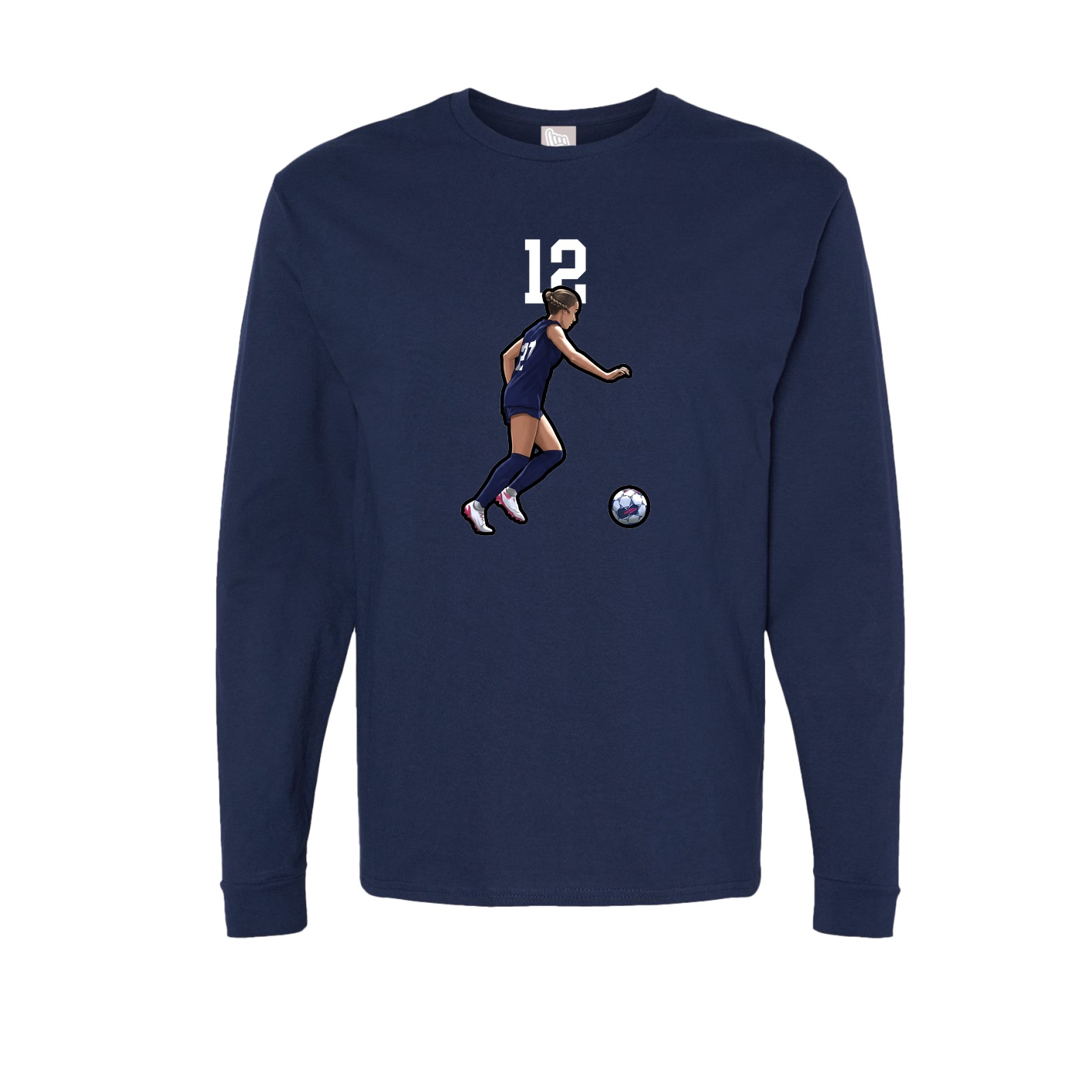 Long Sleeve Tee — Number Top in Navy