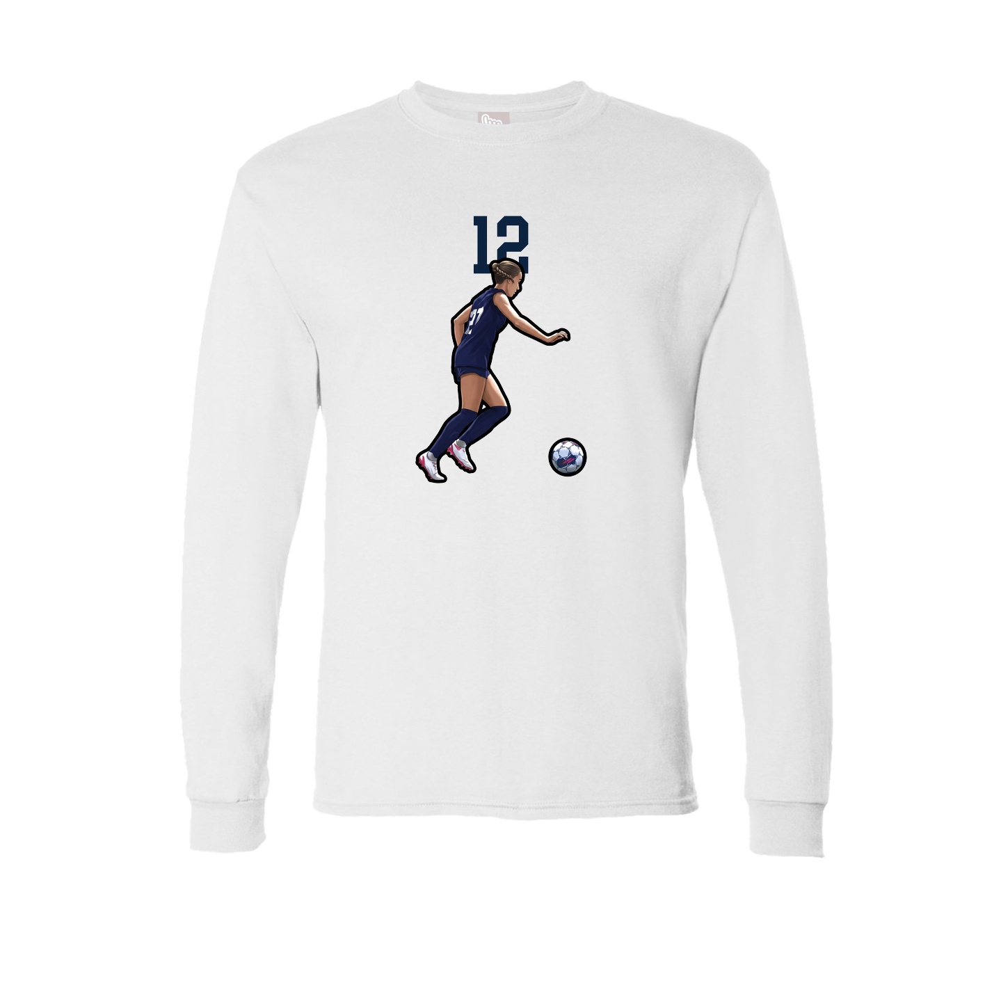 Long Sleeve Tee — Number Top in White