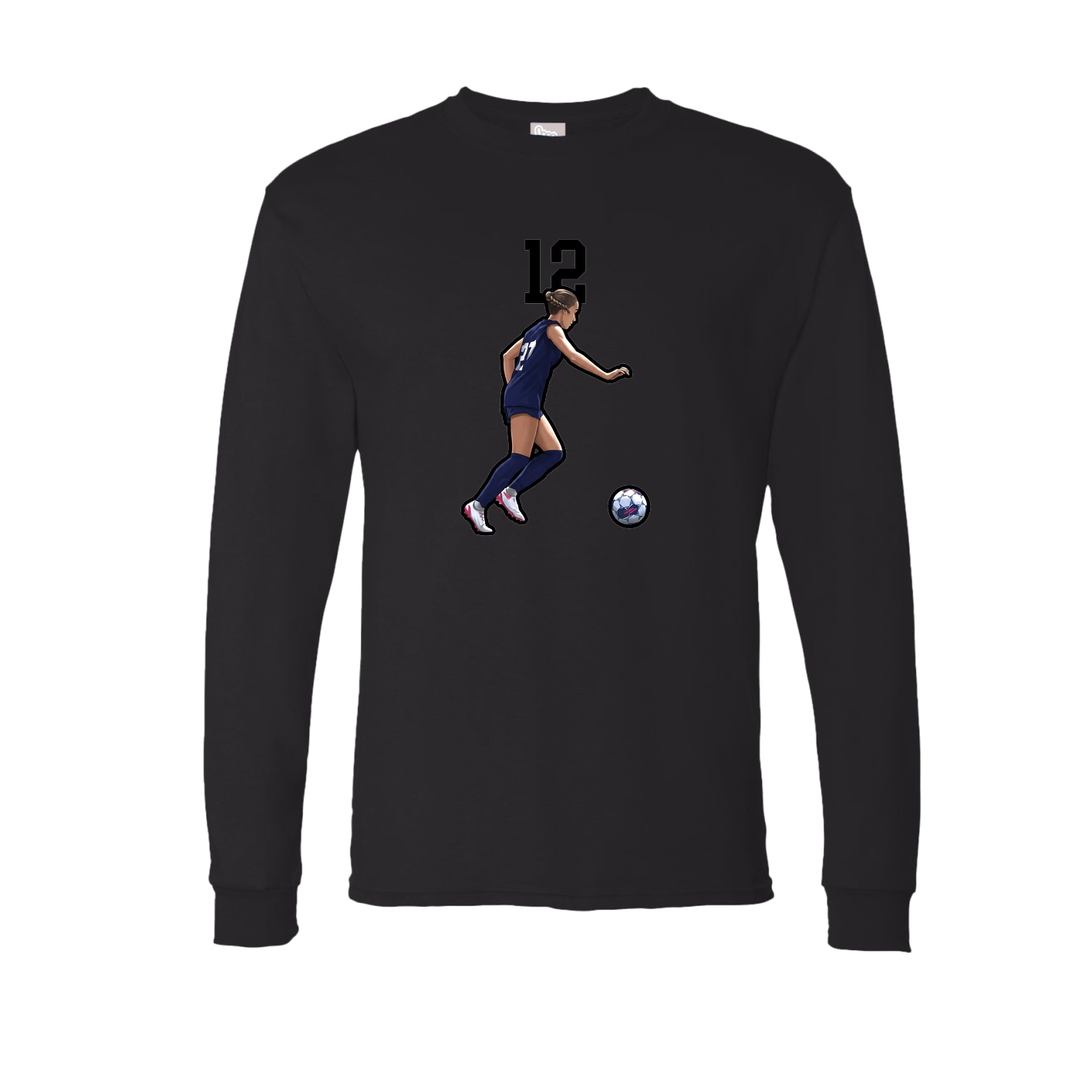 Long Sleeve Tee — Number Top in Black