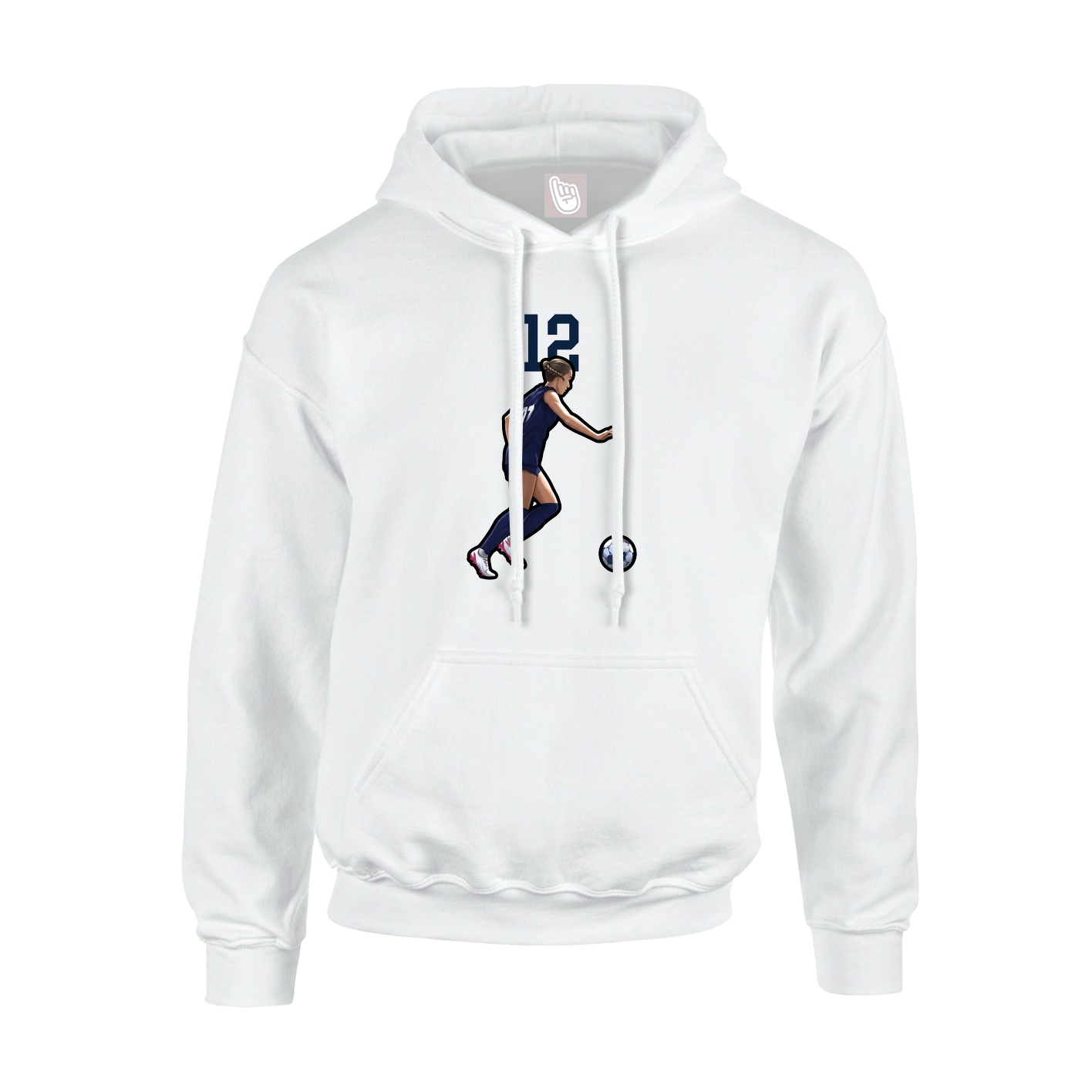 Youth Hoodie — Number Top in White