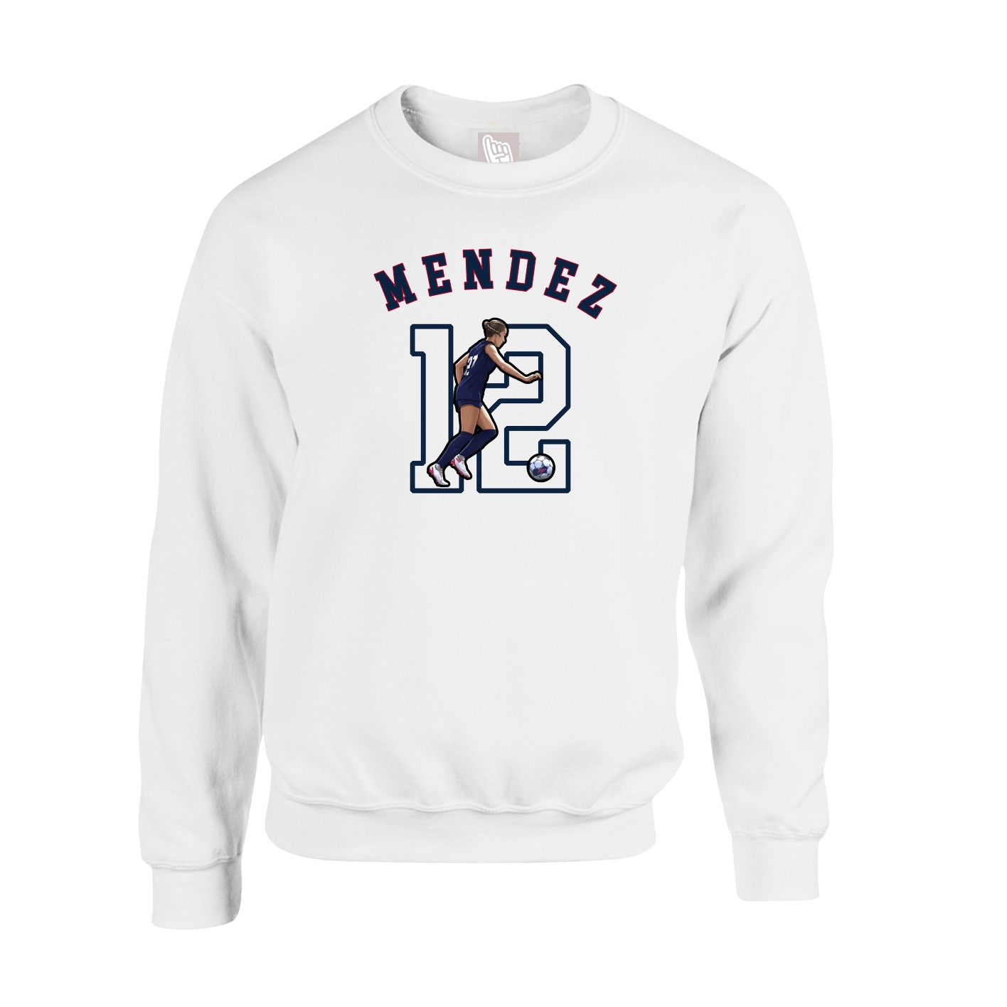 Fleece Crew — Shirsey Arch in White