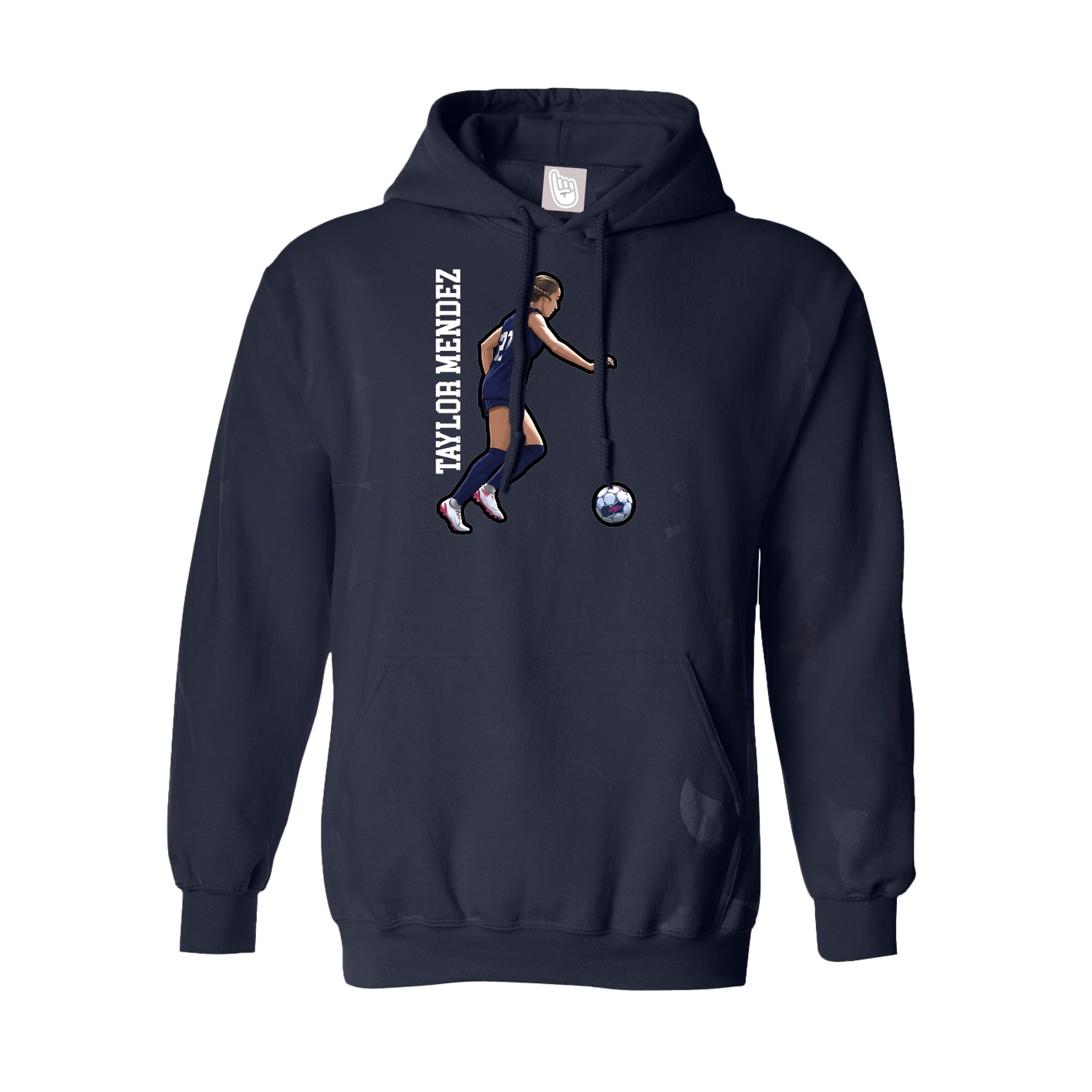 Youth Hoodie — Name Vertical in Navy
