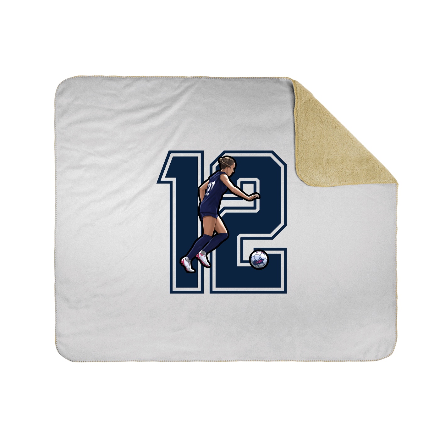Throw Blanket — Number in White