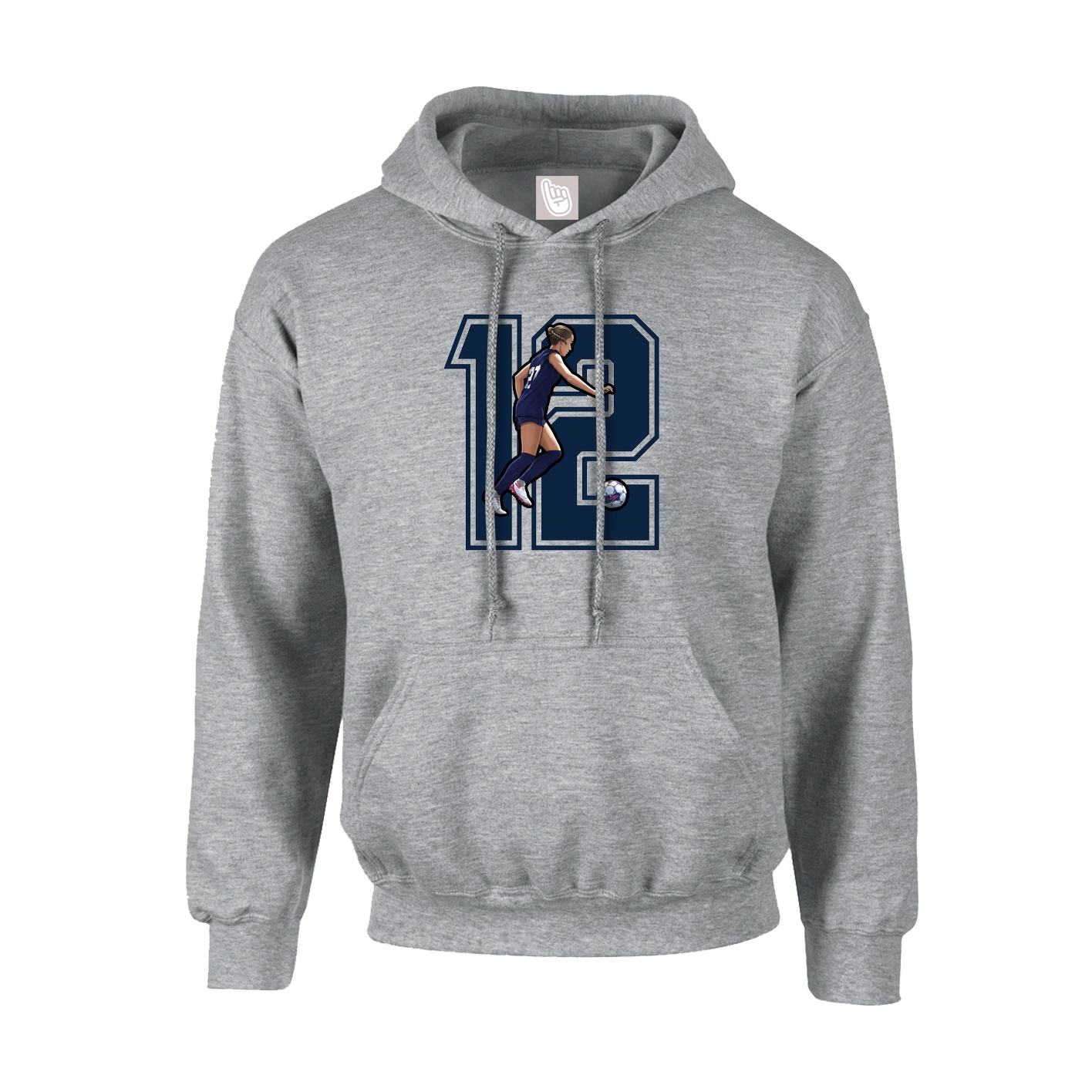 Youth Hoodie — Number in Grey