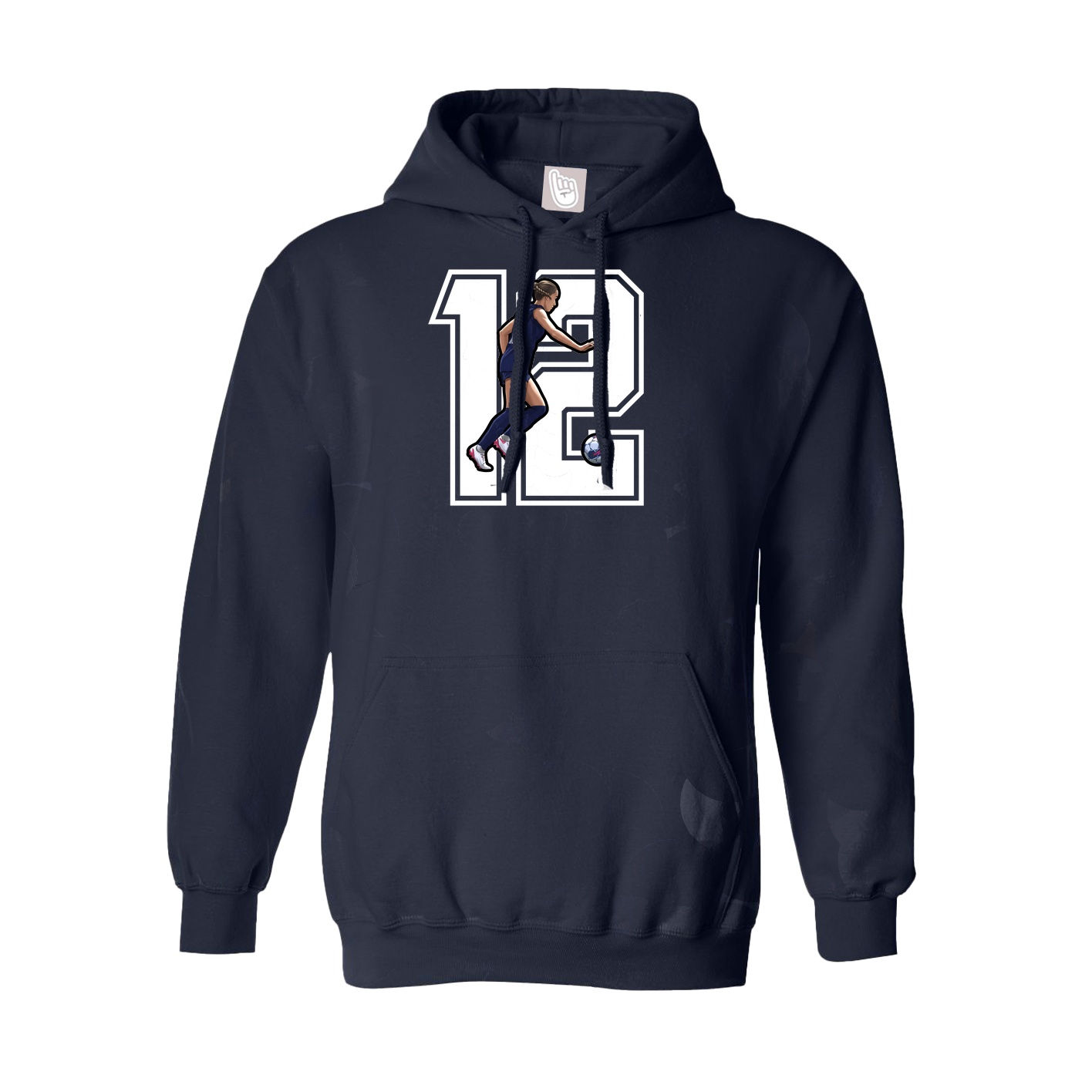 Youth Hoodie — Number in Navy