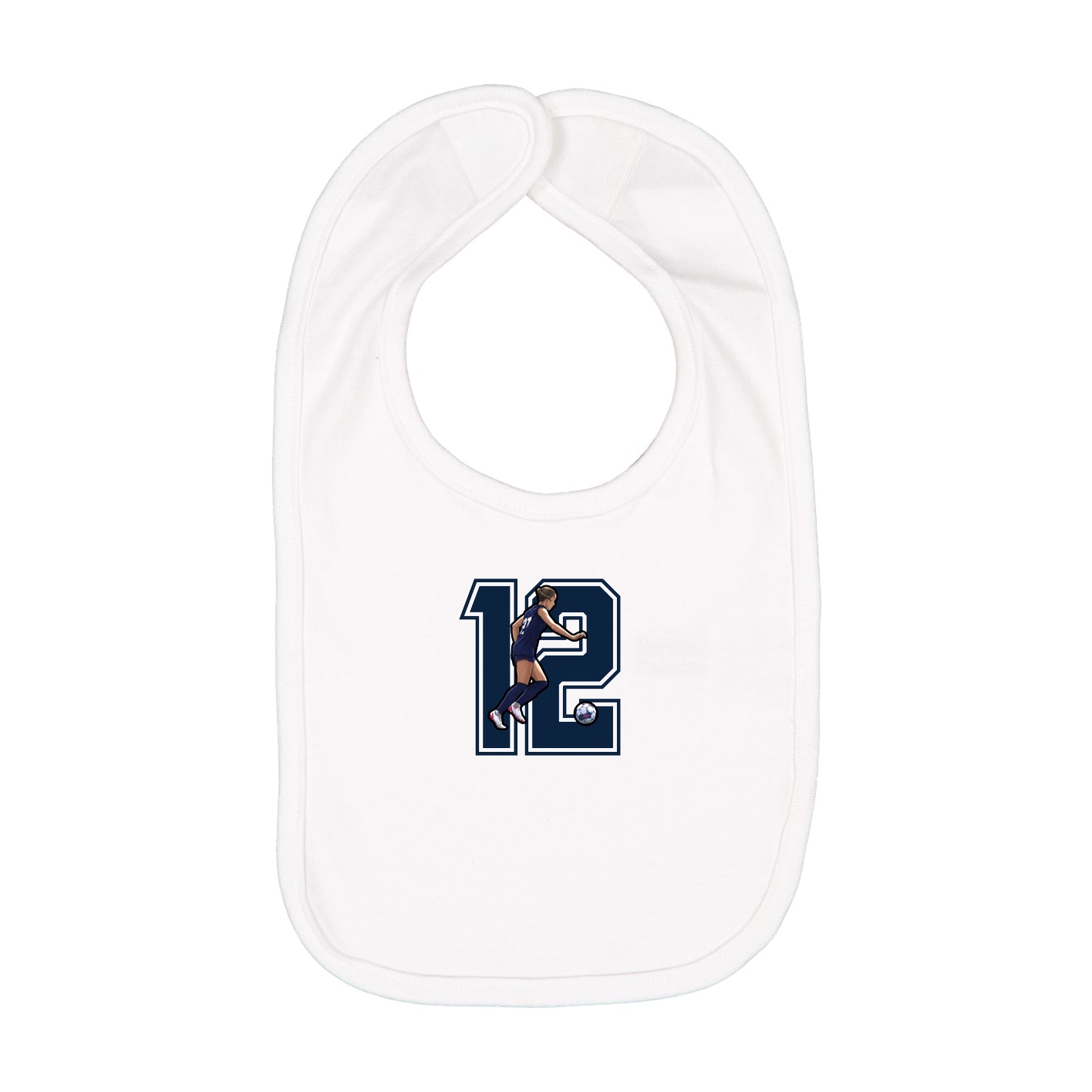 Infant Bib — Number in White