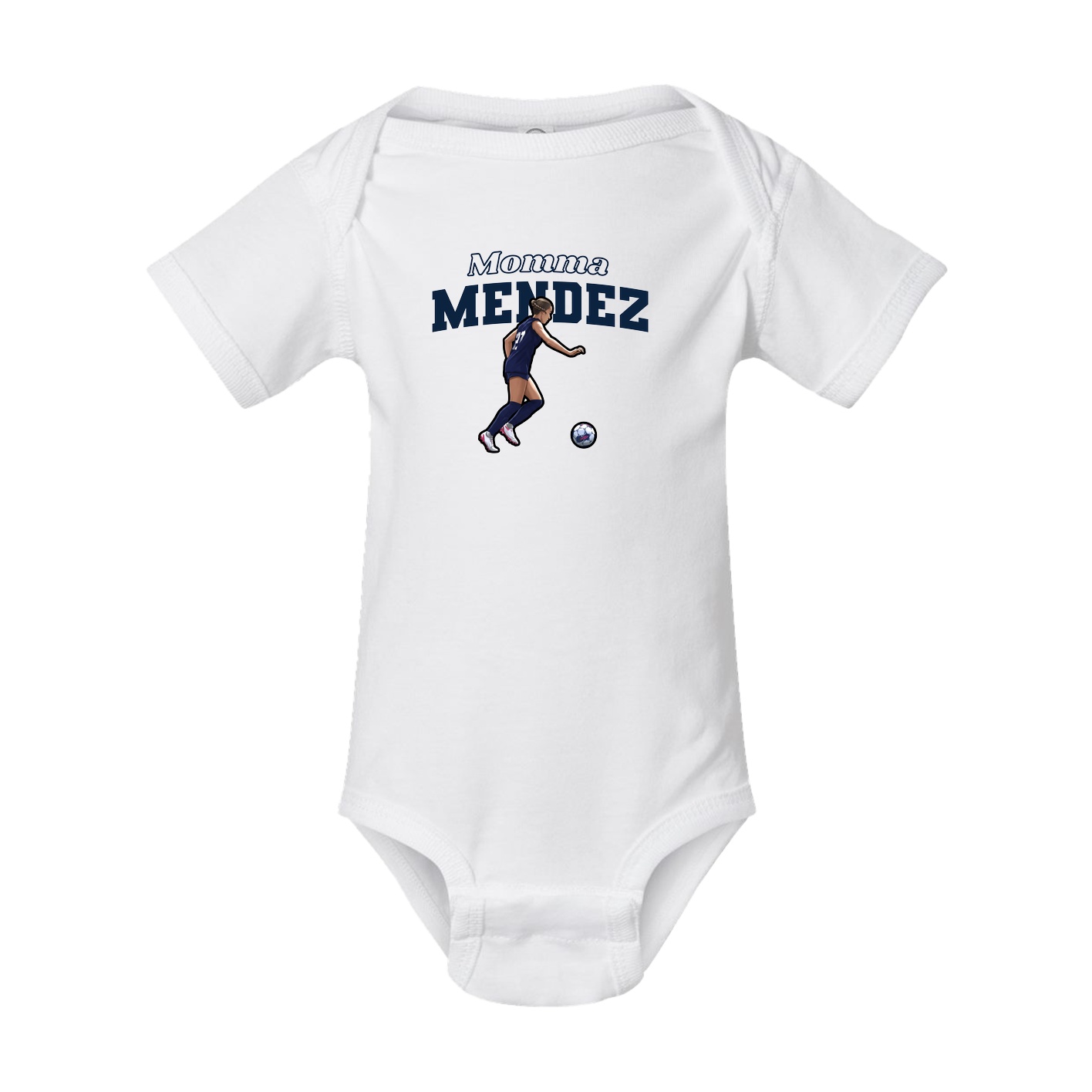 Baby Onesie — Mothers Day Block in White