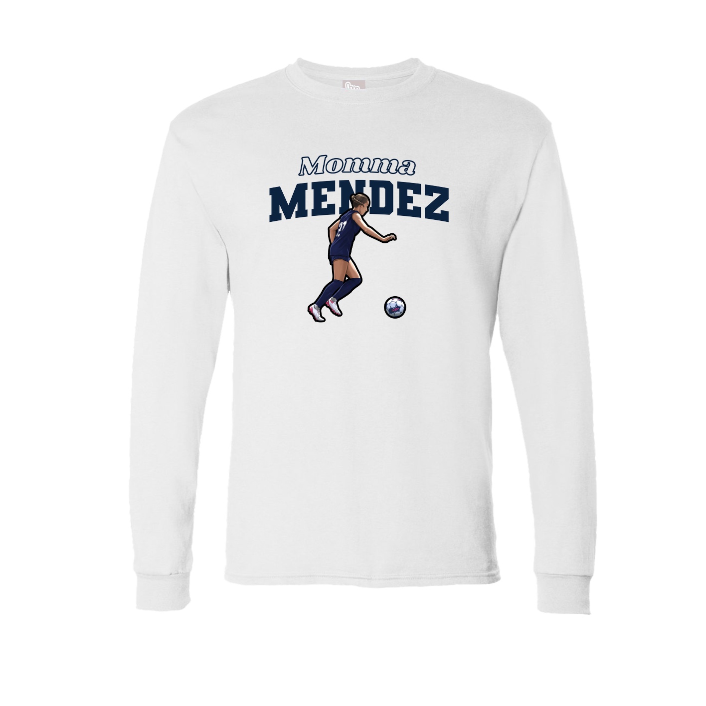 Long Sleeve Tee — Mothers Day Block in White