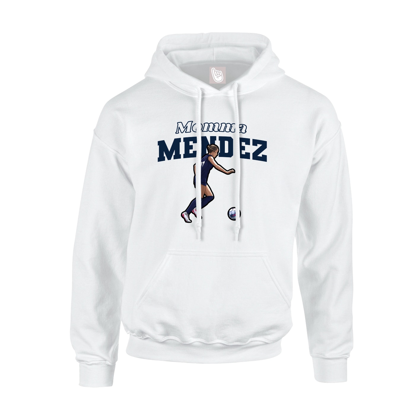 Youth Hoodie — Mothers Day Block in White