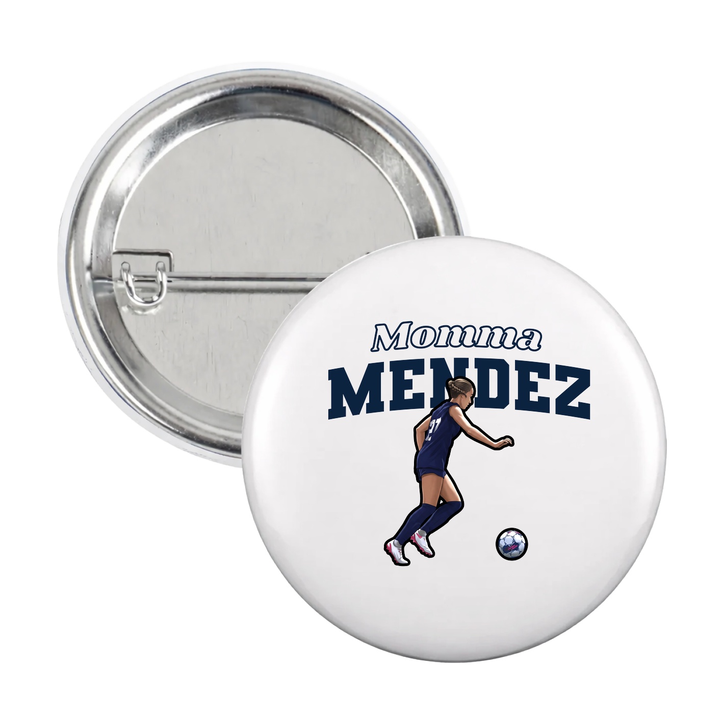 Game Day Button — Mothers Day Block in White