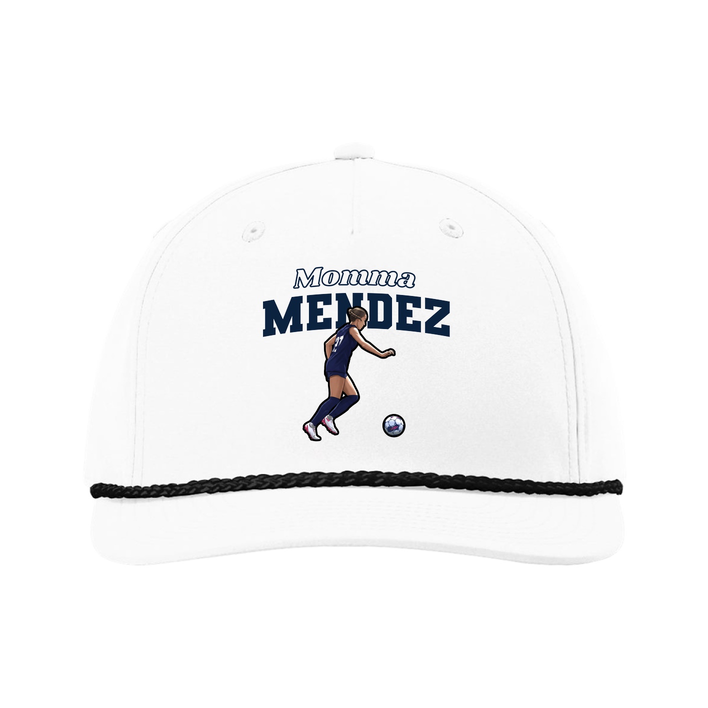 Five-Panel Classic Rope Cap — Mothers Day Block in White