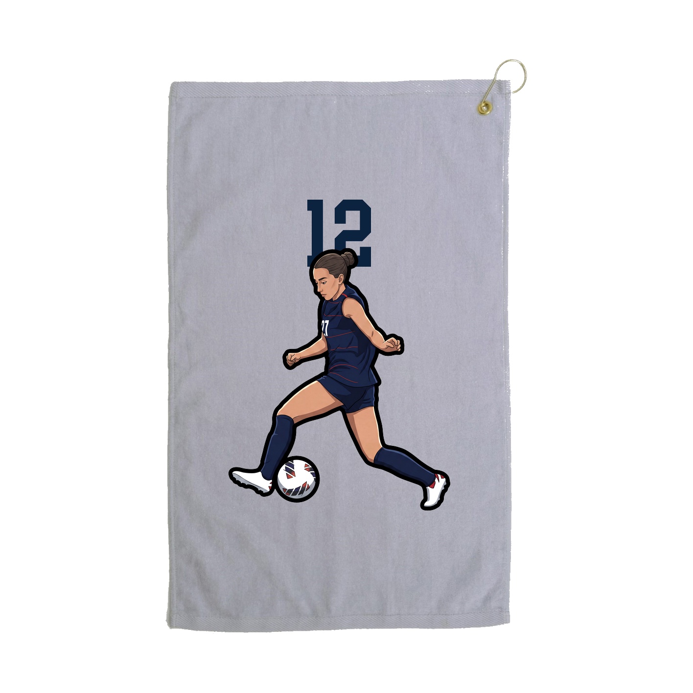 Golf Towel — Number Top in Grey