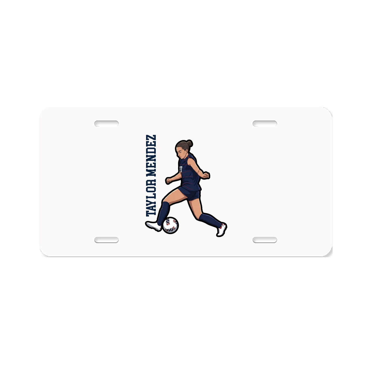 License Plate — Name Vertical in Classic