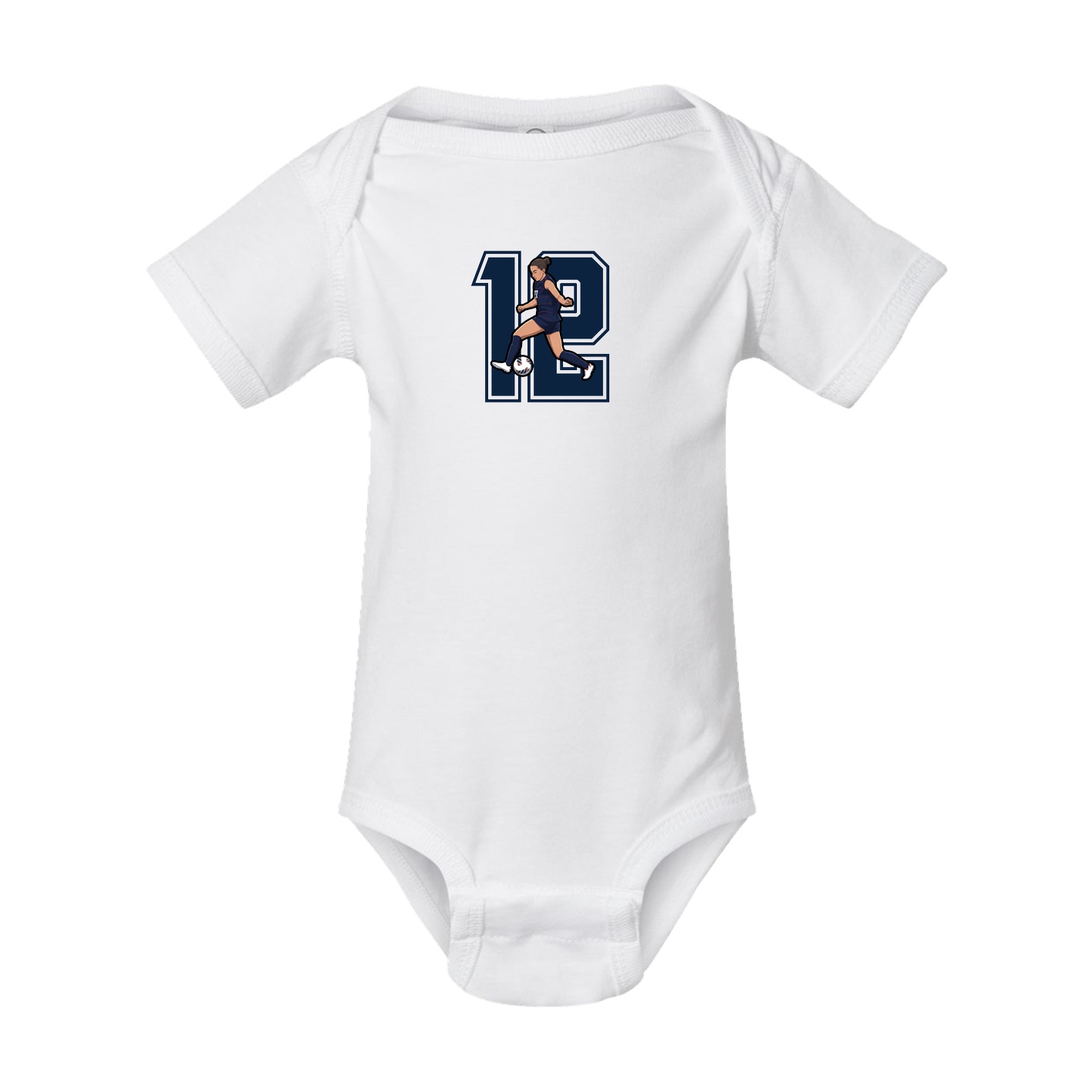 Baby Onesie — Number in White