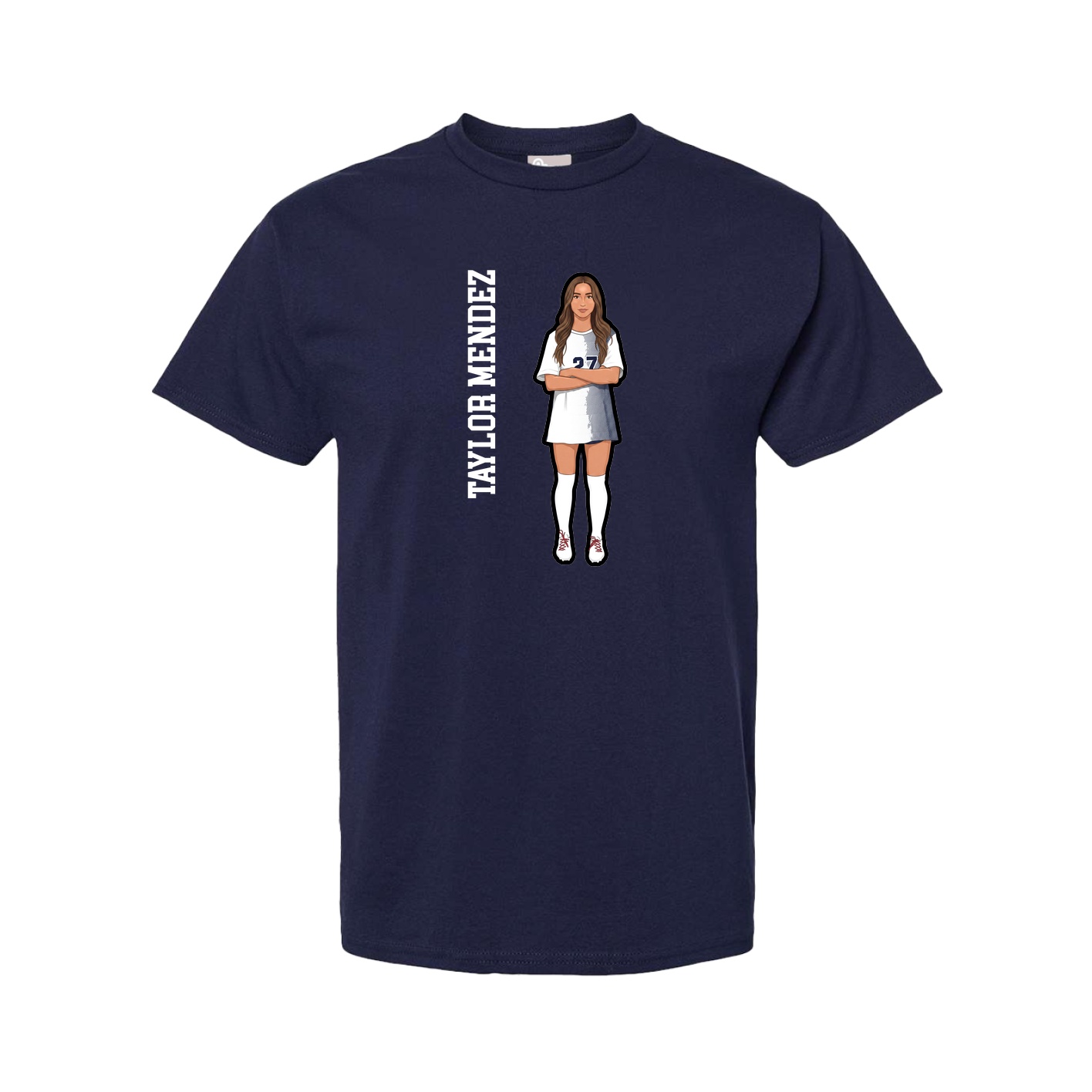 Youth Tee — Name Vertical in Navy