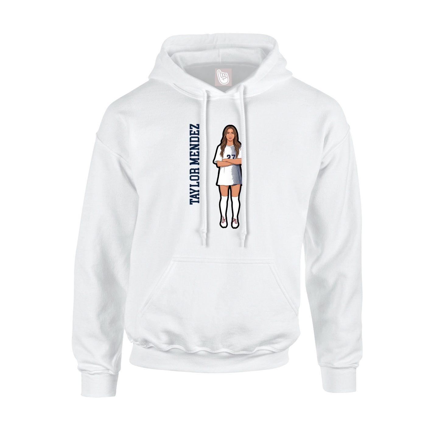 Hoodie — Name Vertical in White
