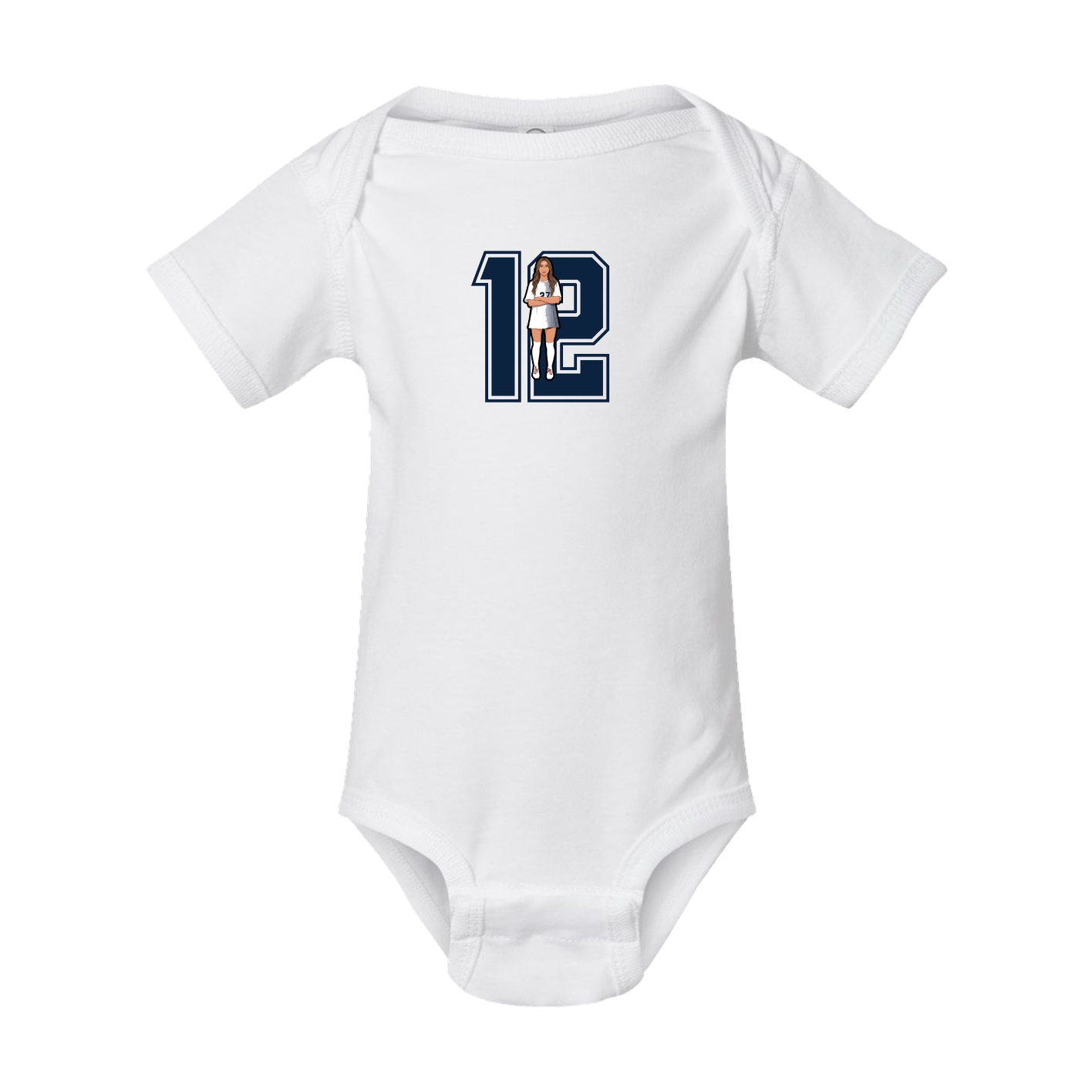 Baby Onesie — Number in White