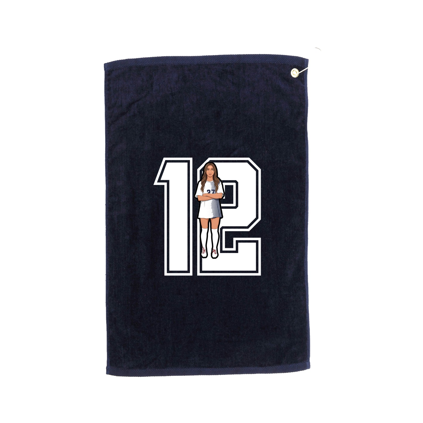 Golf Towel — Number in Navy