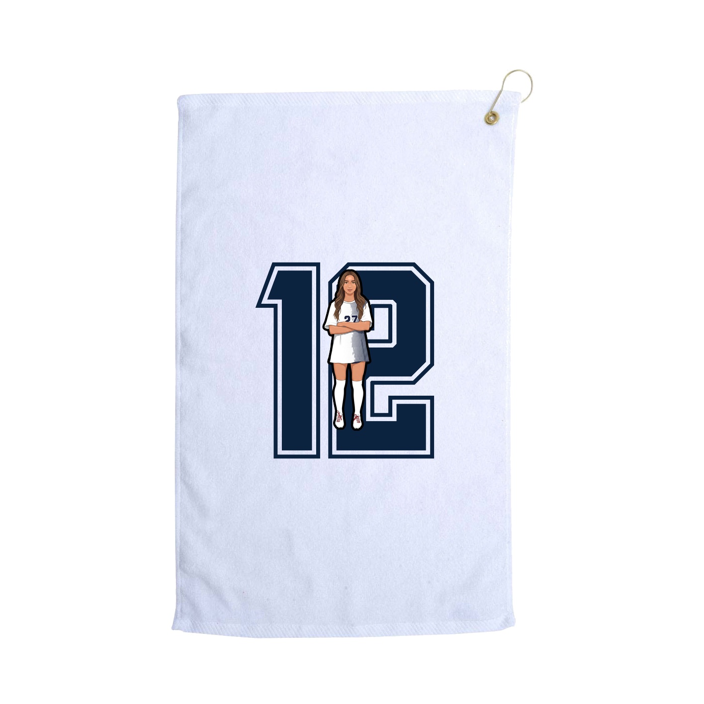 Golf Towel — Number in White