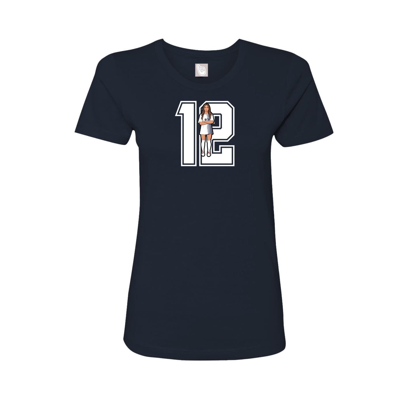 Womens Tee — Number in Navy