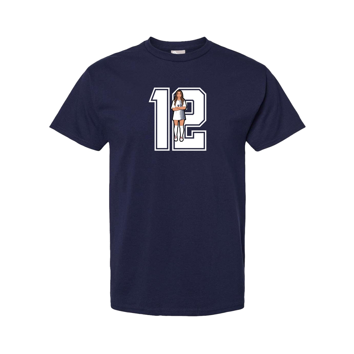 Youth Tee — Number in Navy