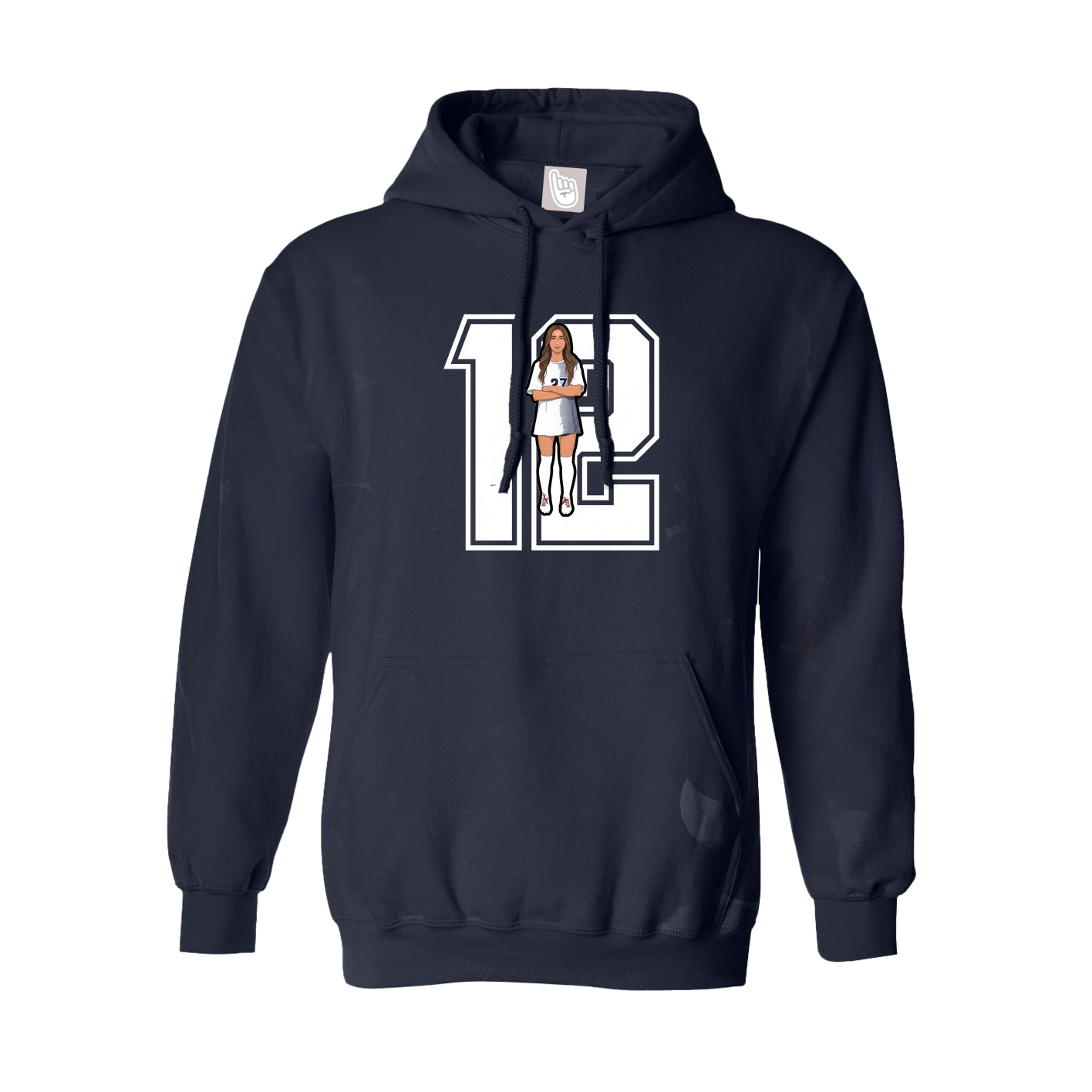 Hoodie — Number in Navy