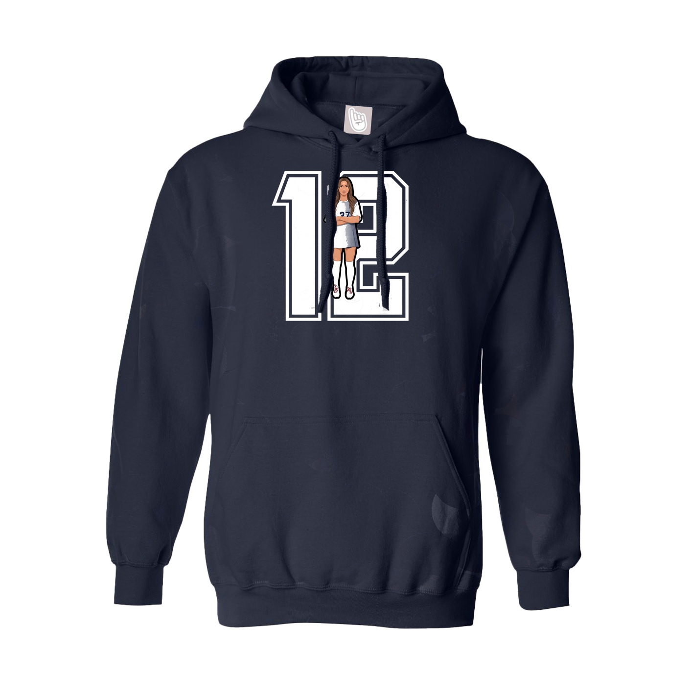 Youth Hoodie — Number in Navy
