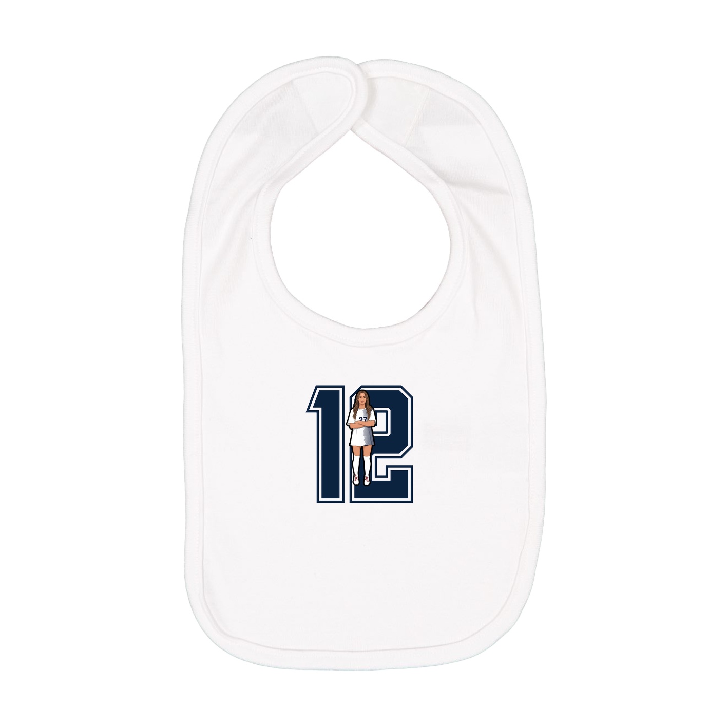Infant Bib — Number in White