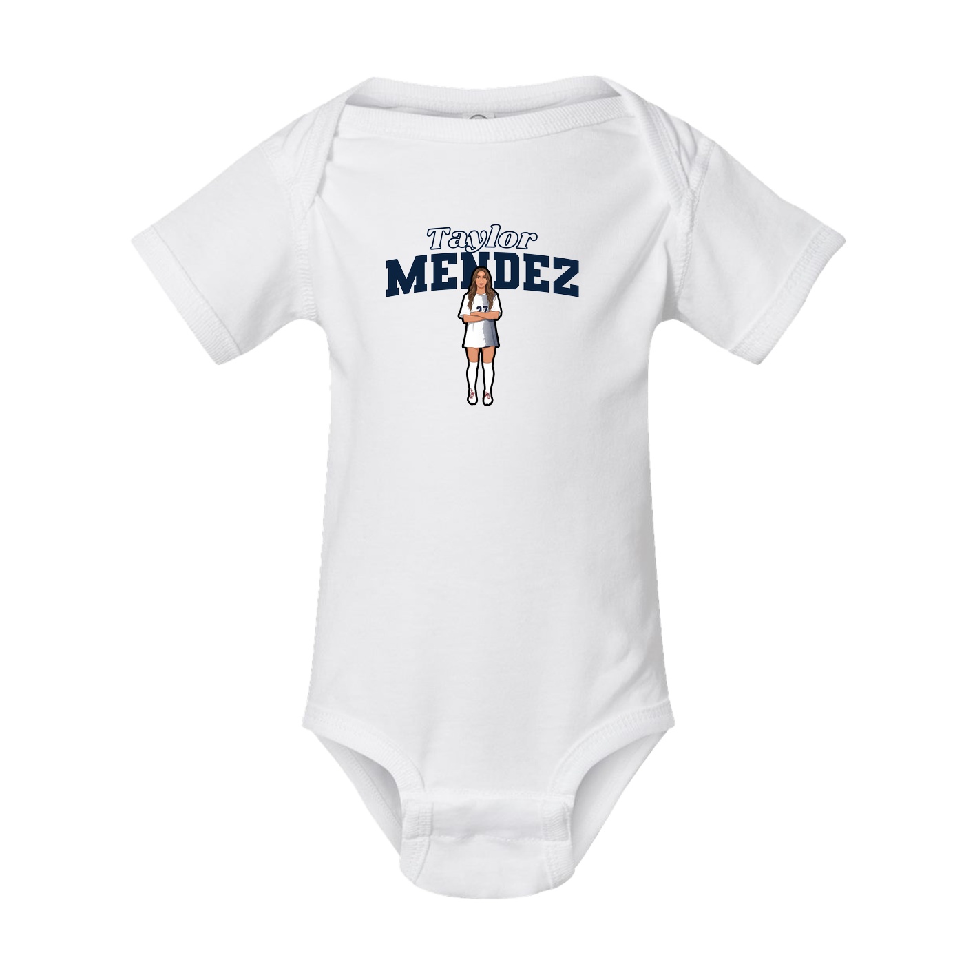 Baby Onesie — Name Arch in White
