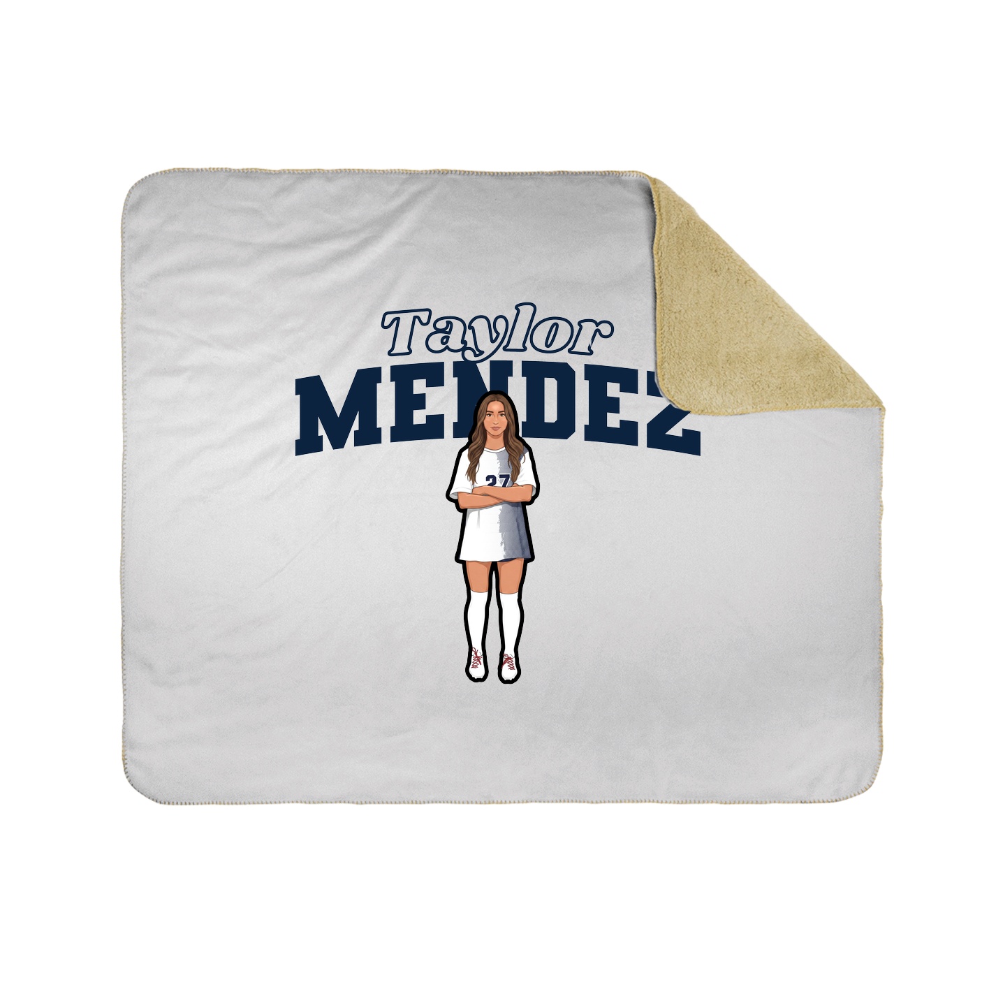 Throw Blanket — Name Arch in White