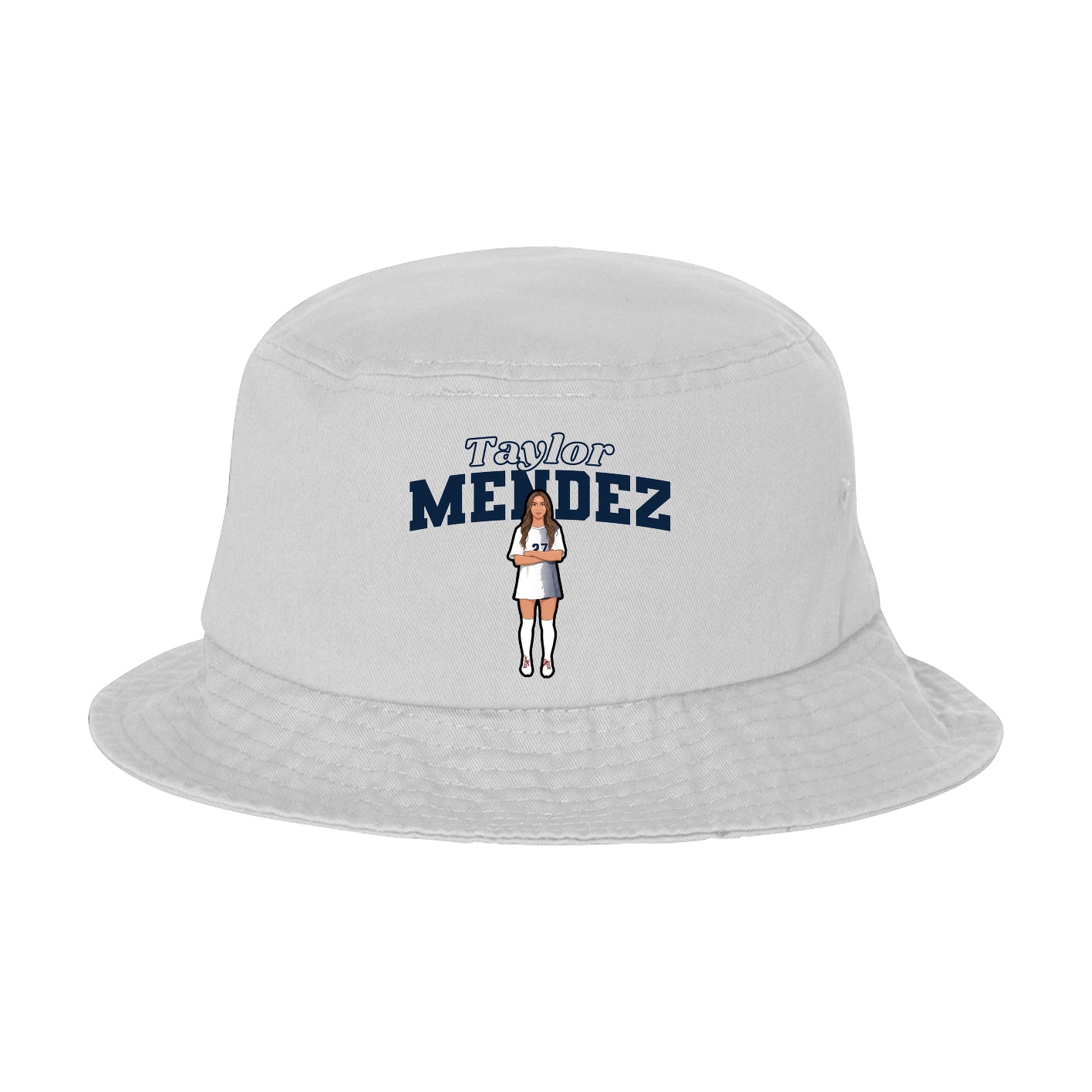 Bucket Cap — Name Arch in White