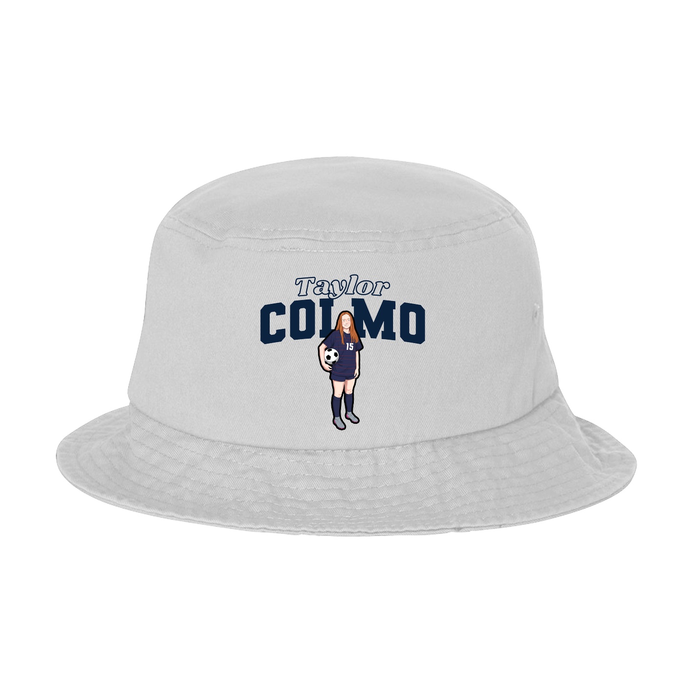 Bucket Cap — Name Arch in White
