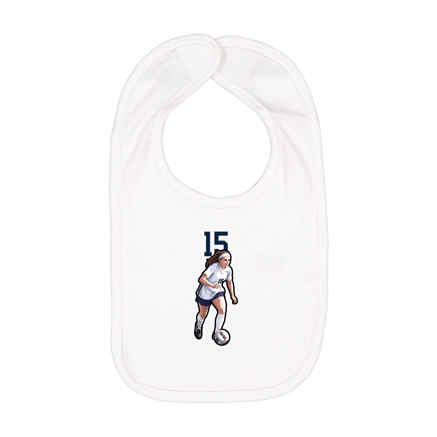 Infant Bib — Number Top in White