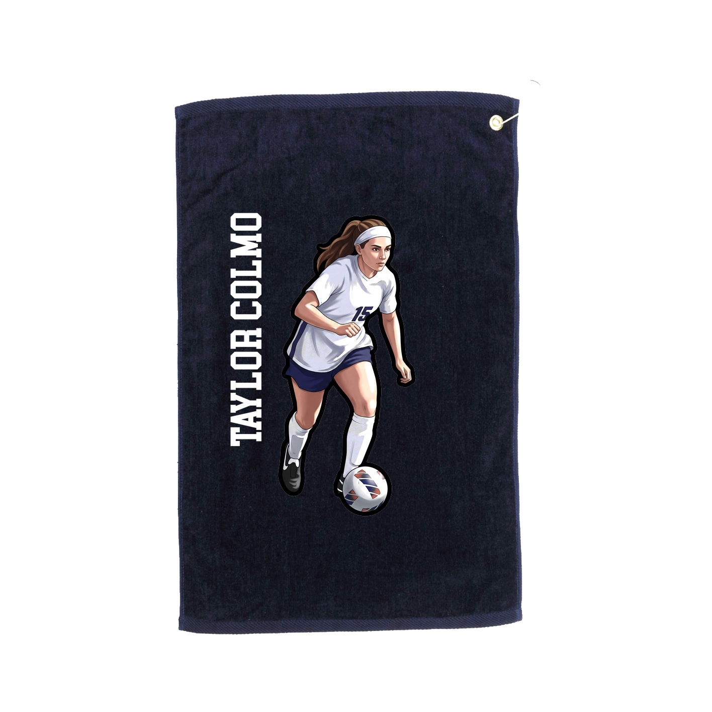 Golf Towel — Name Vertical in Navy