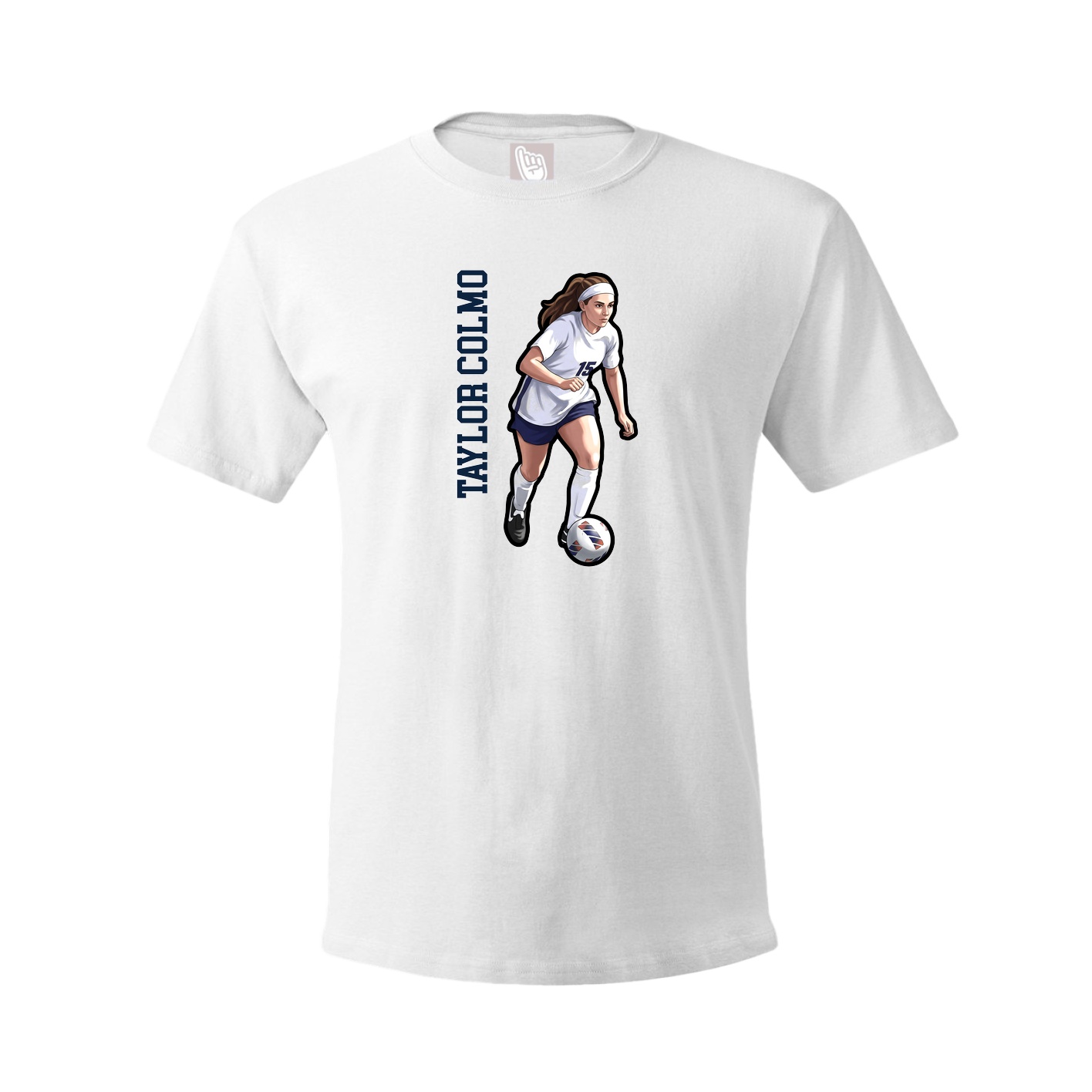 Tee — Name Vertical in White