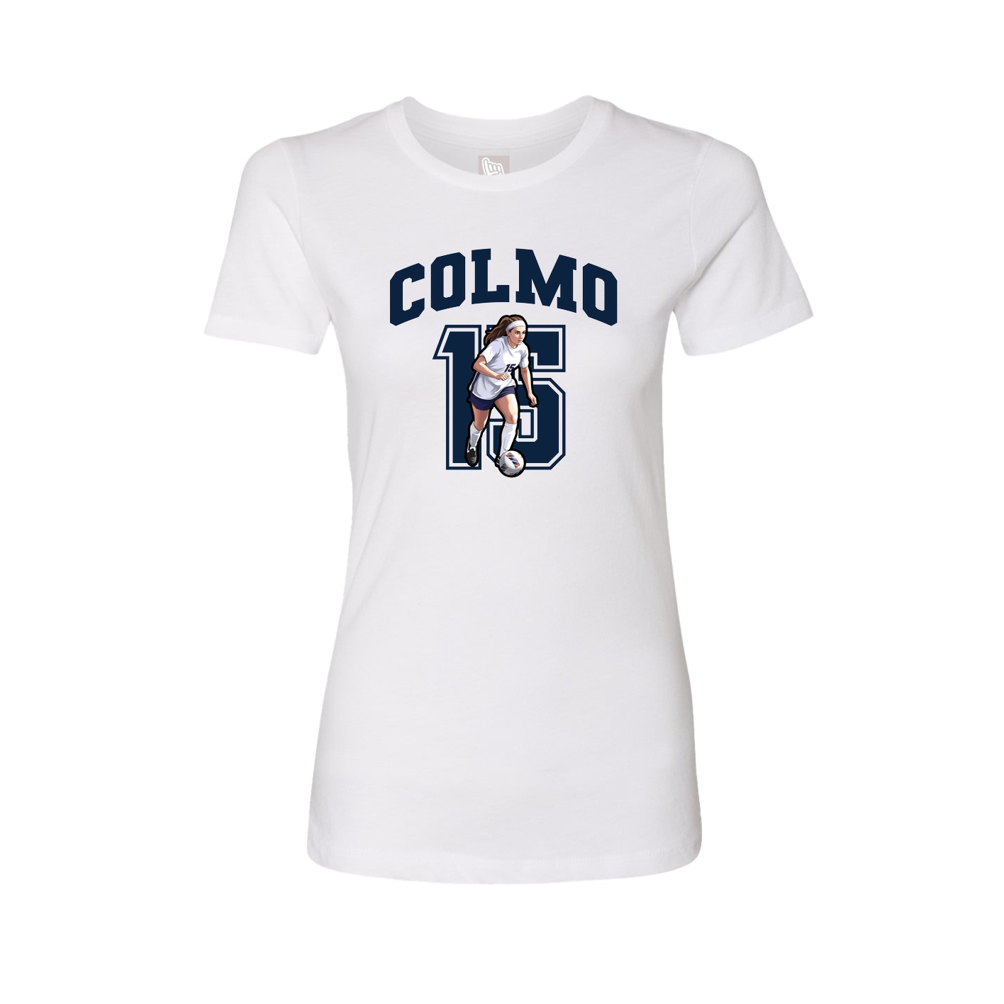 Fitted Women's Tee — Number in White