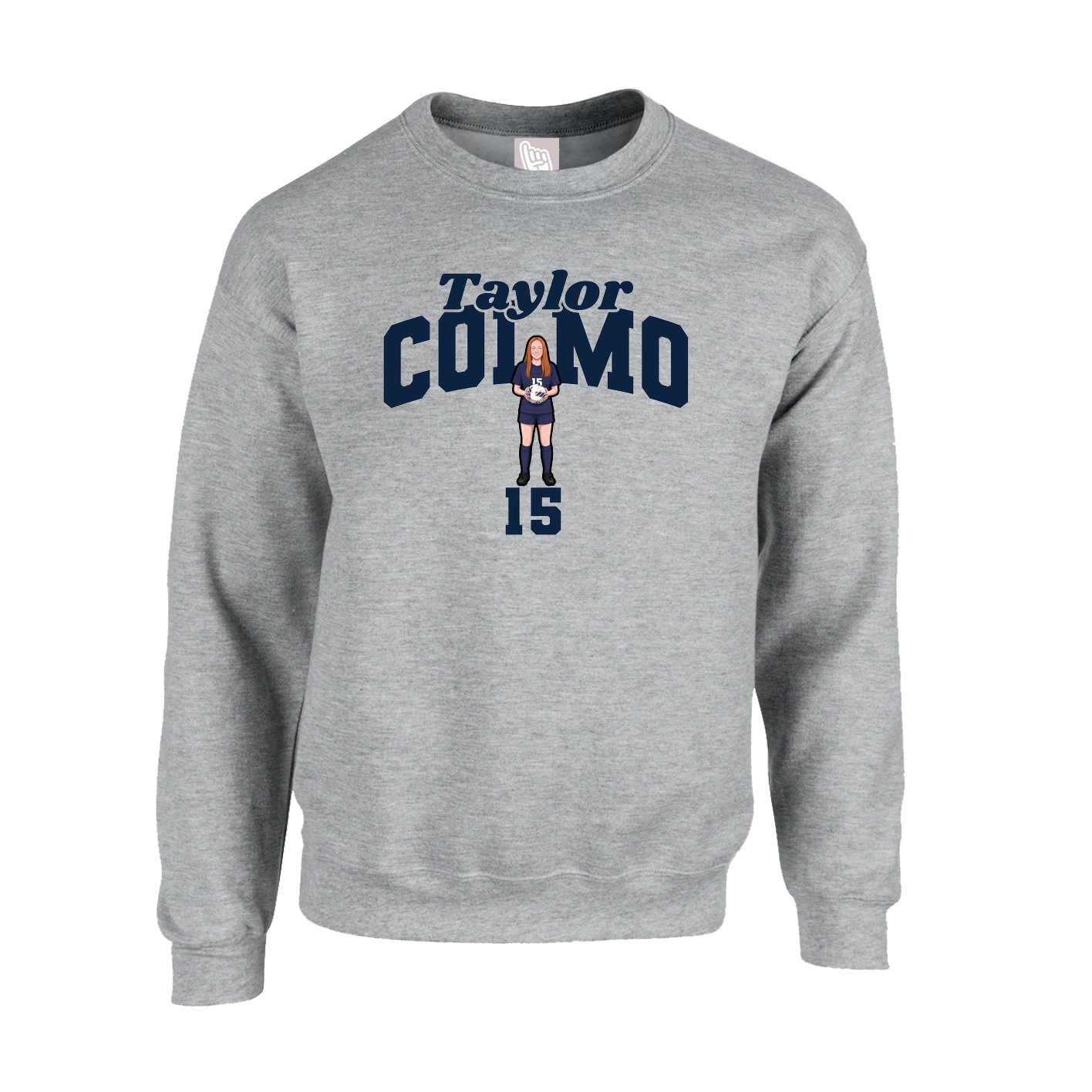 Fleece Crew — Signature Arch in Grey