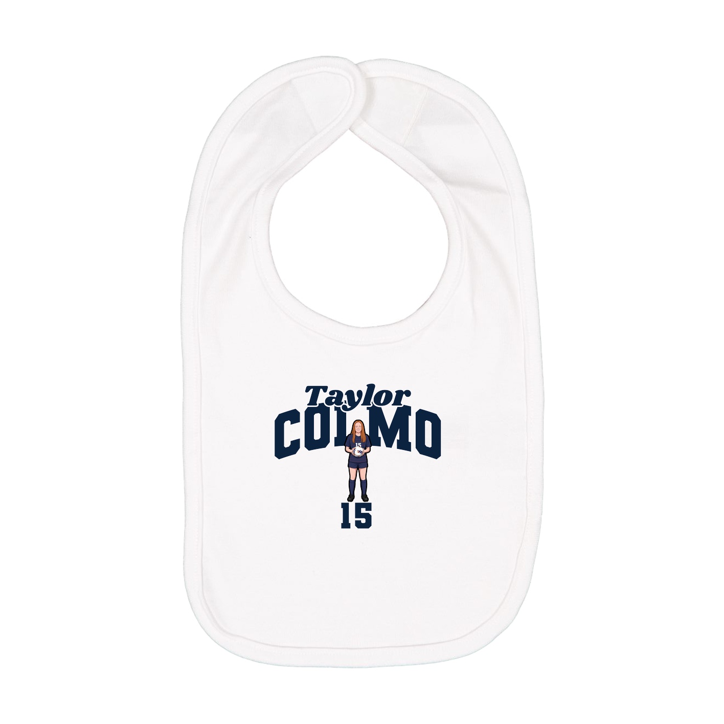 Infant Bib — Signature Arch in White