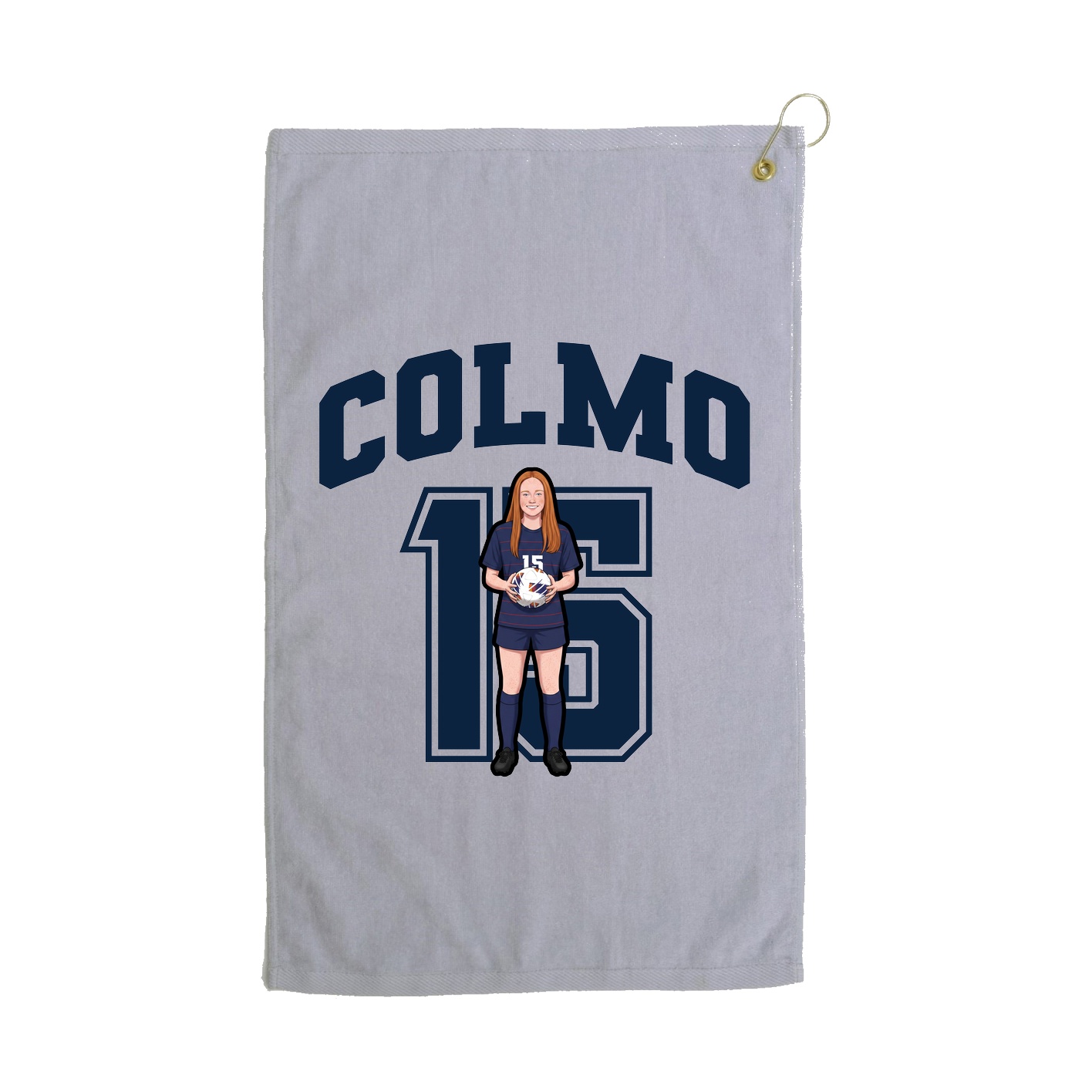 Golf Towel — Number in Grey