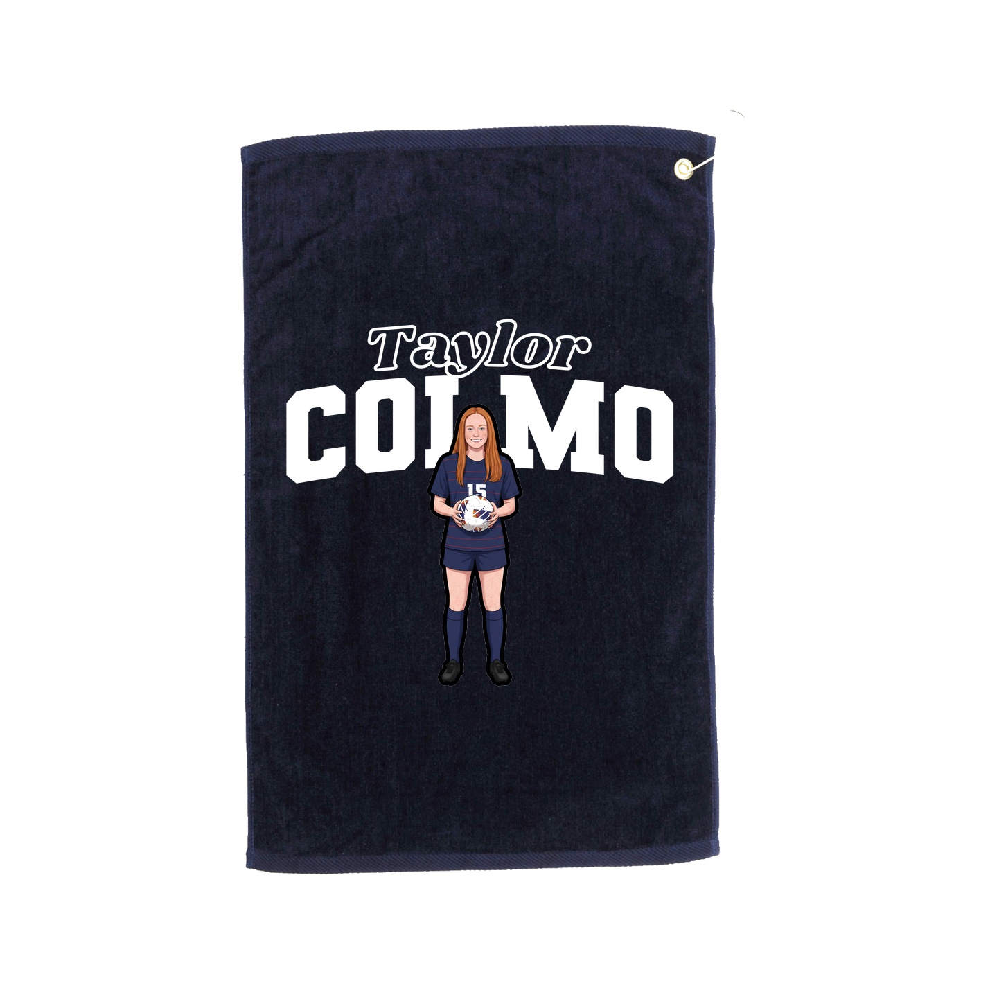 Golf Towel — Name Arch in Navy