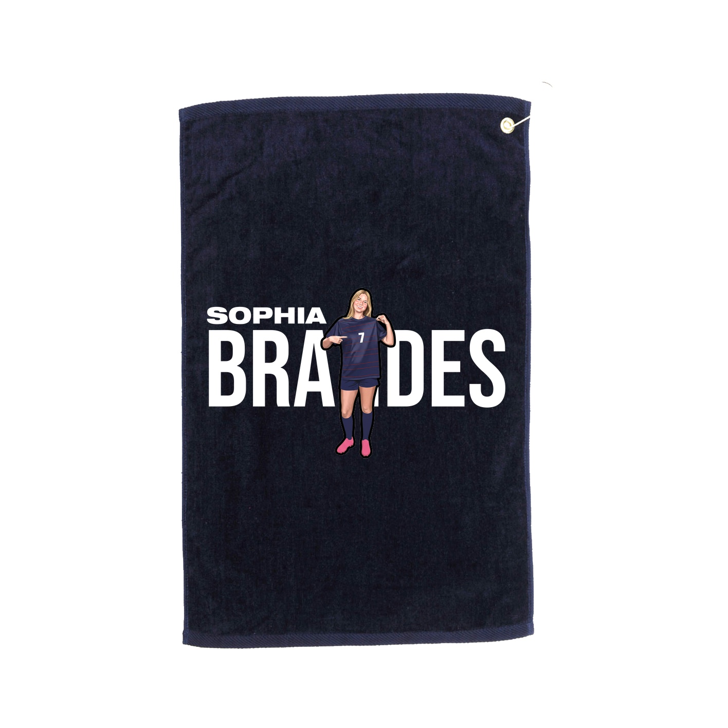 Golf Towel — Player Name in Navy