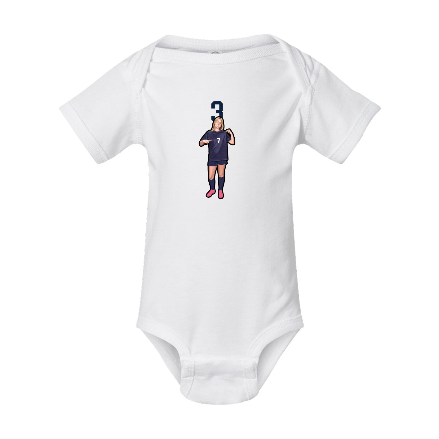 Baby Onesie — Number Top in White