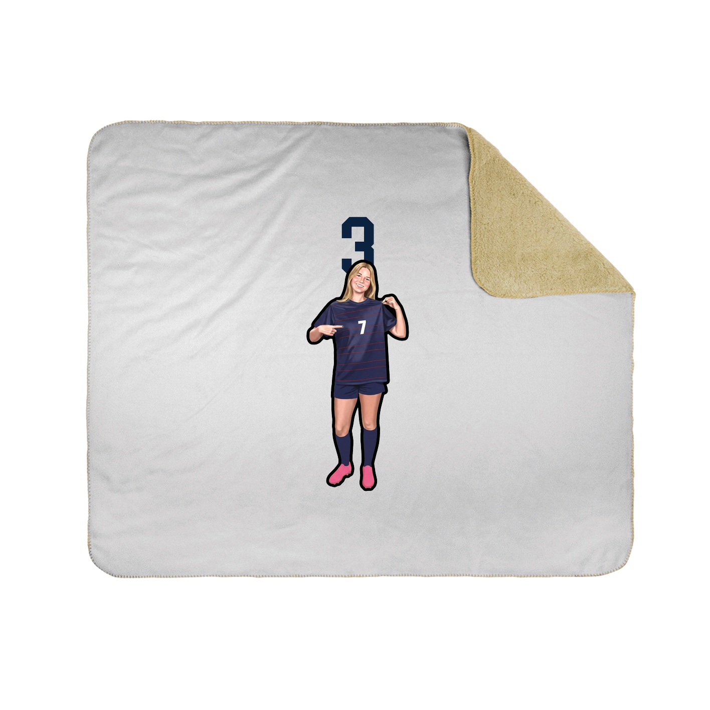 Throw Blanket — Number Top in White