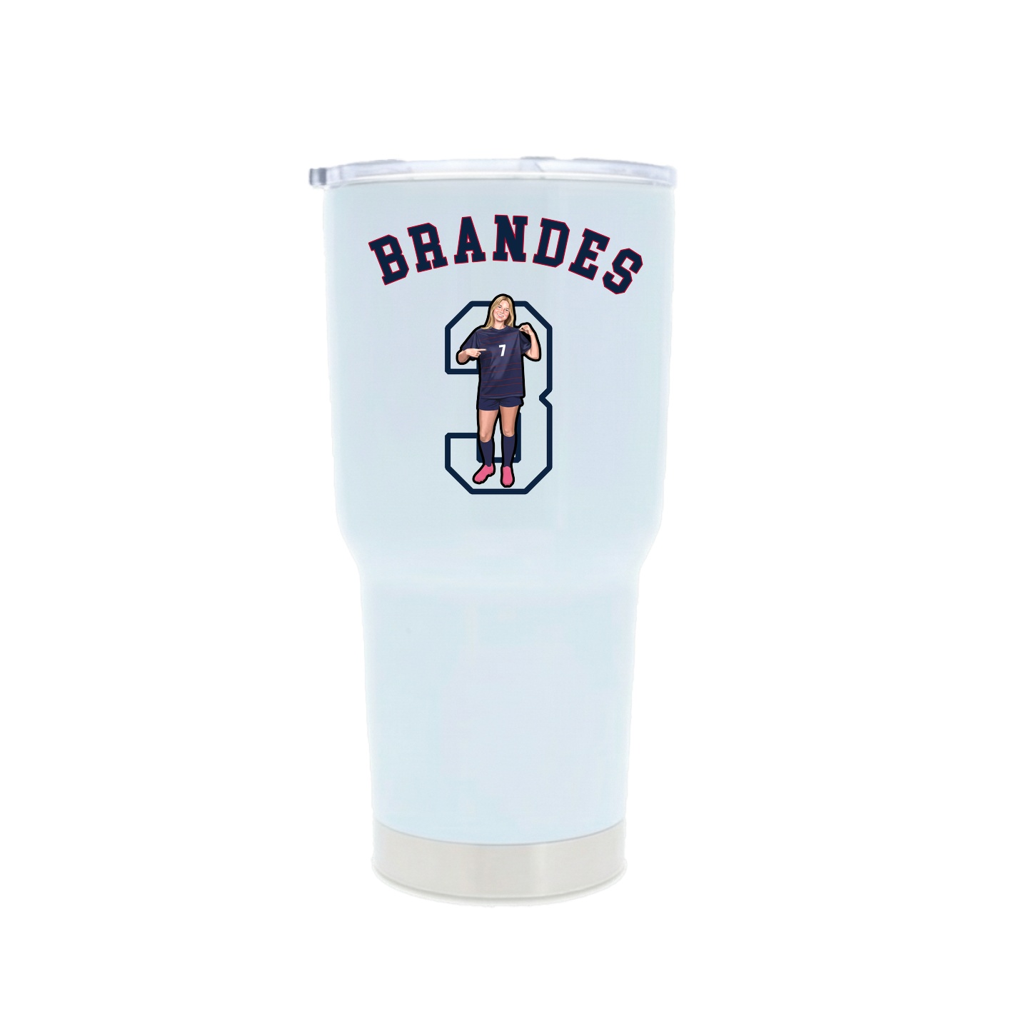 30oz Stainless Steel Tumbler — Shirsey Arch in White